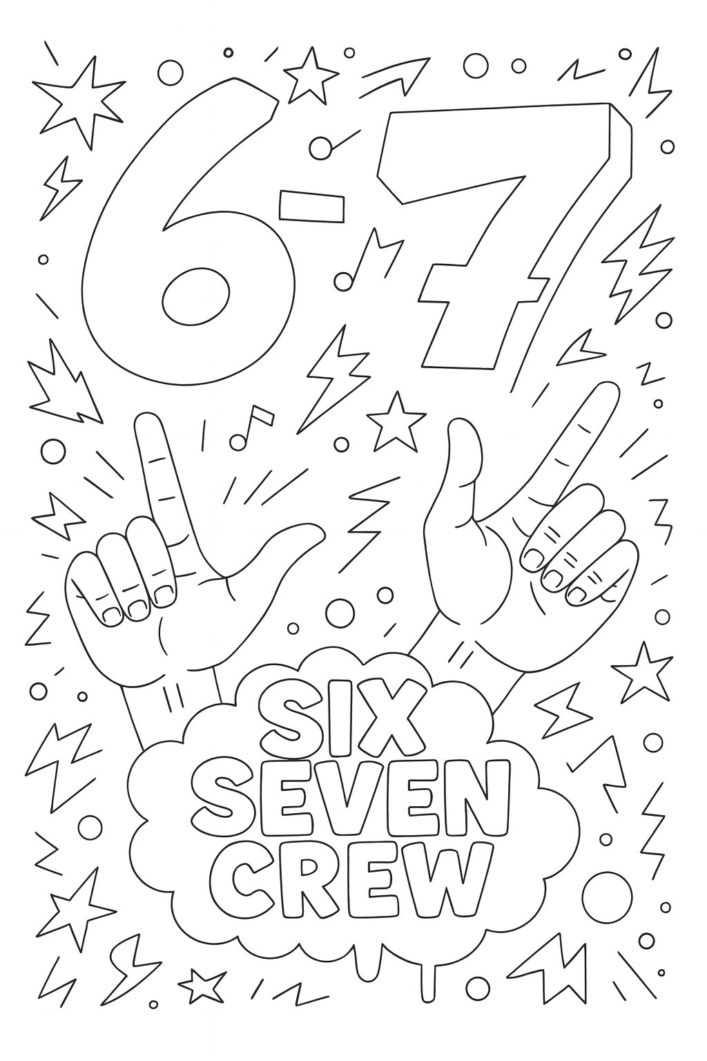 Kleurplaat van 6 7 kleurplaat, variant 4