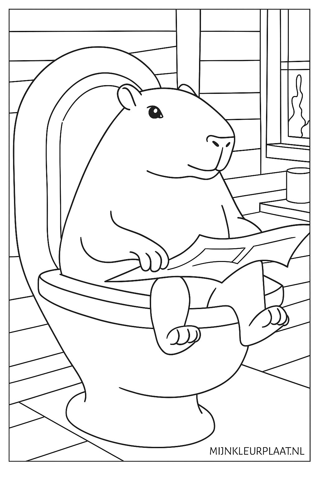 Feuille de coloriage gratuite Capybara - Variante 4 Feuille de coloriage pour enfants