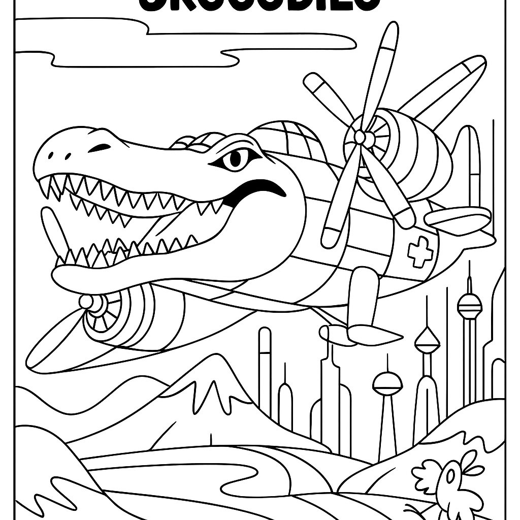 Bombardino Crocodilo Variant 4 coloring page for children