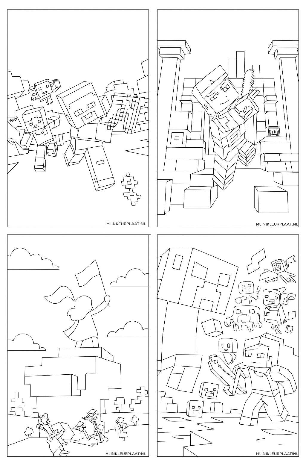 Minecraft Variant 2 coloring page for children