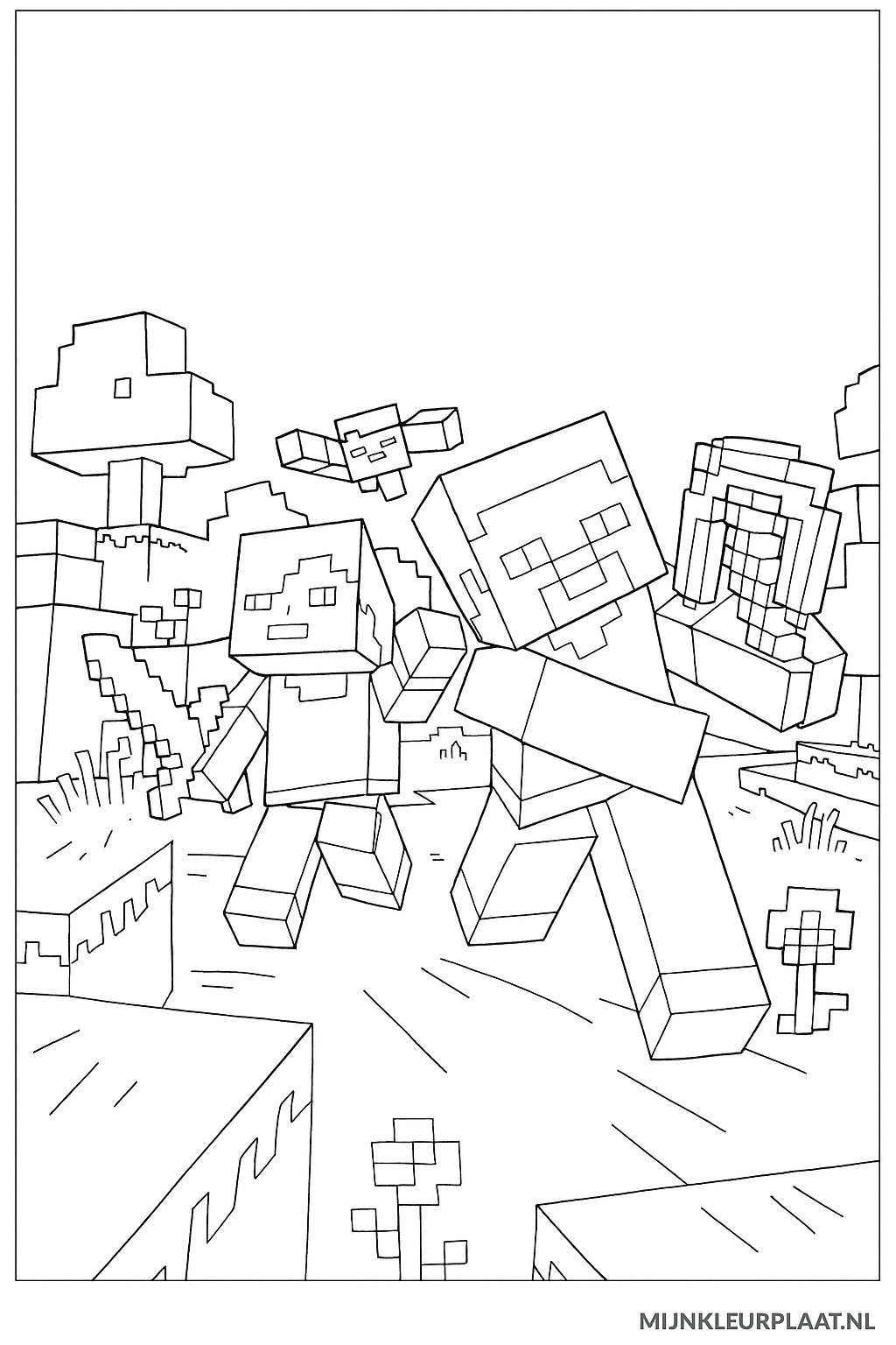 Minecraft Variant 3 coloring page for children