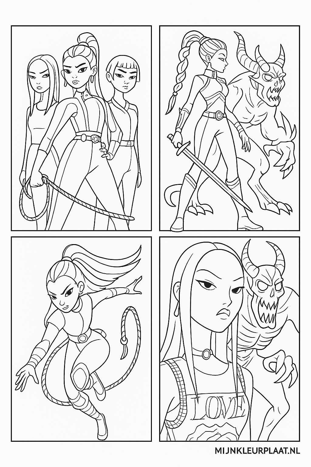Demon Hunters Variant 3 coloring page for children