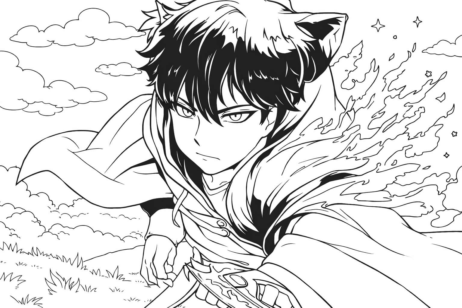 Anime Vanguards coloring page line art