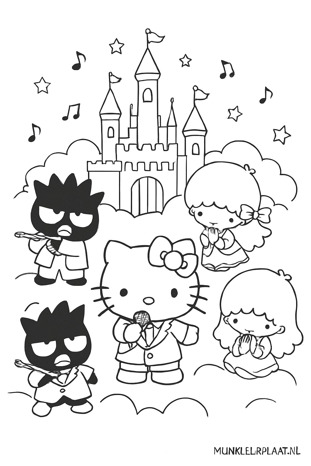 Feuille de coloriage gratuite Sanrio - Variante 1 Feuille de coloriage pour enfants