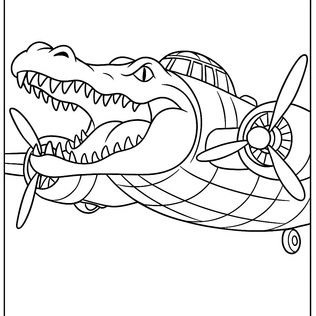 Bombardino Crocodilo Variant 4 coloring page for children