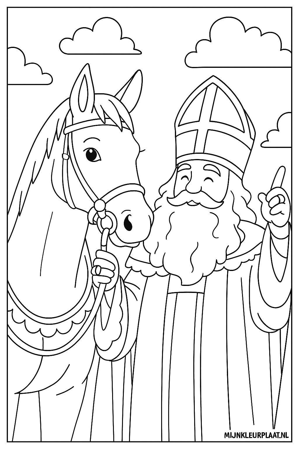 Sinterklaas Variant 1 coloring page for children