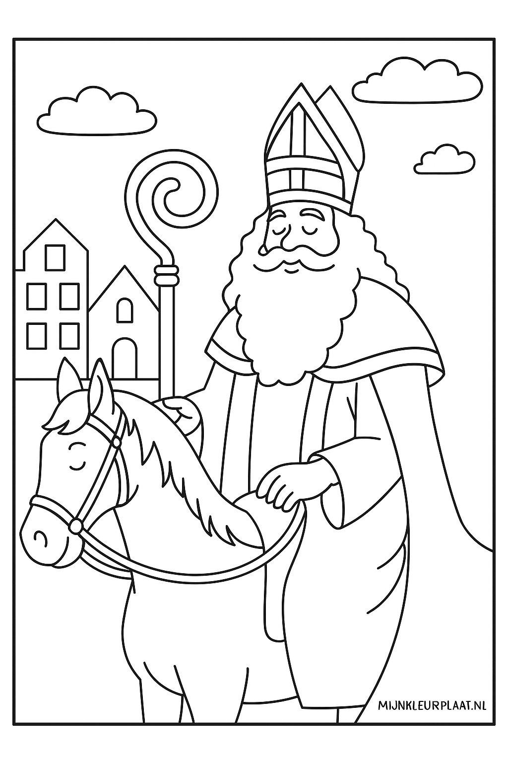 Sinterklaas Variant 2 coloring page for children