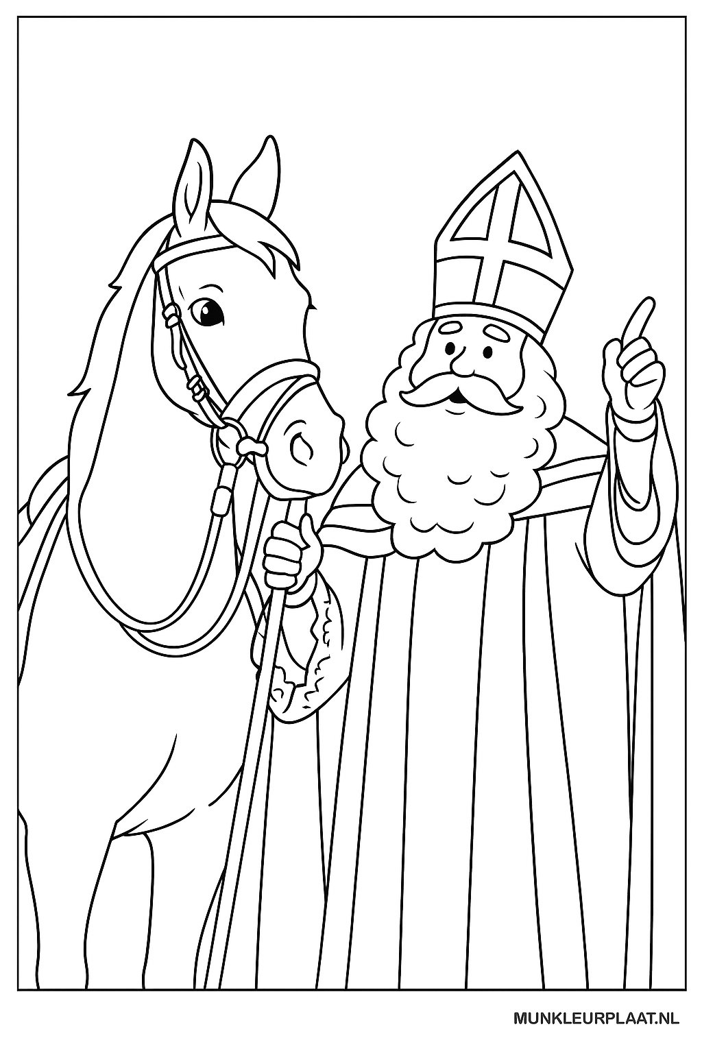 Sinterklaas Variant 3 coloring page for children