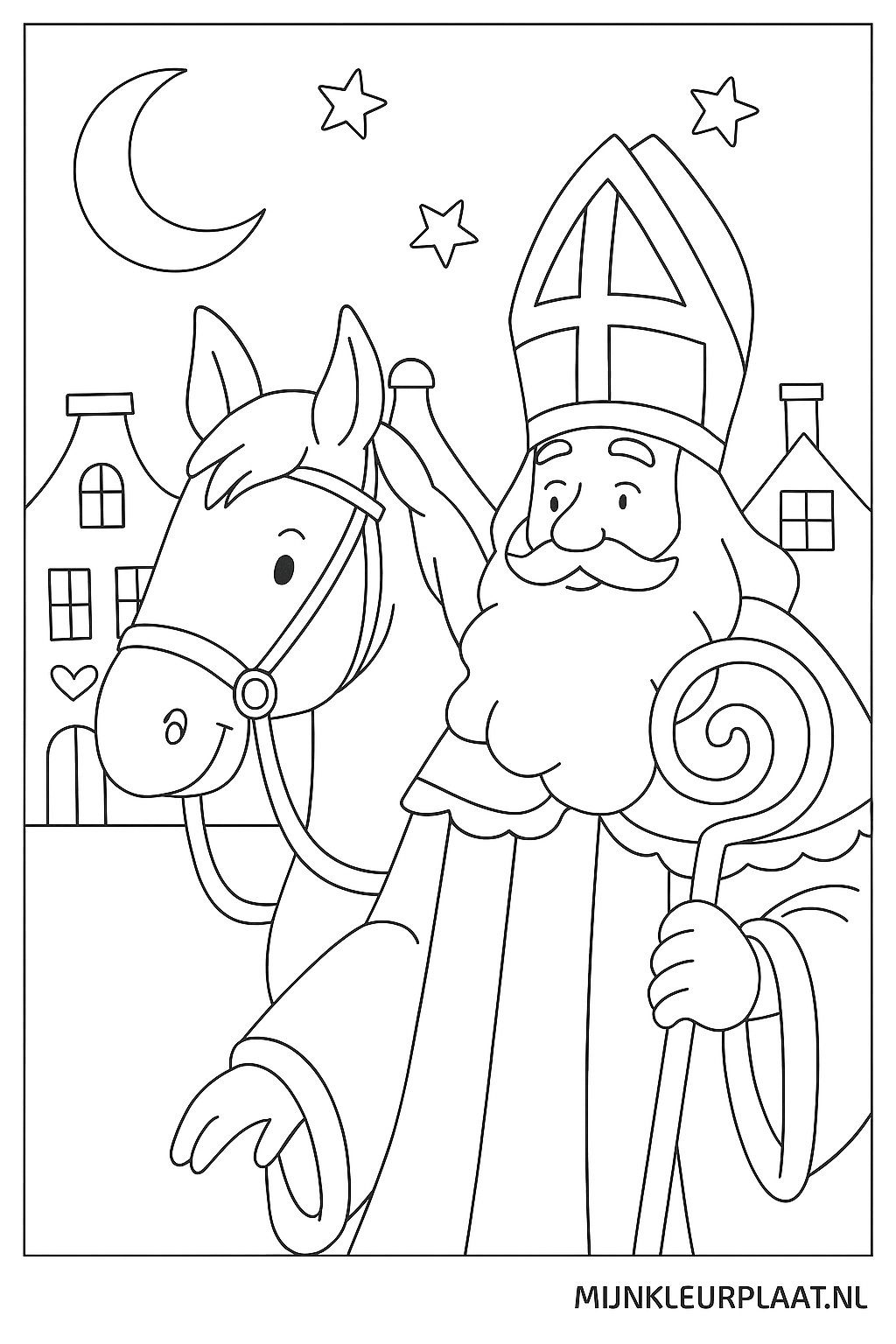 Sinterklaas Variant 4 coloring page for children