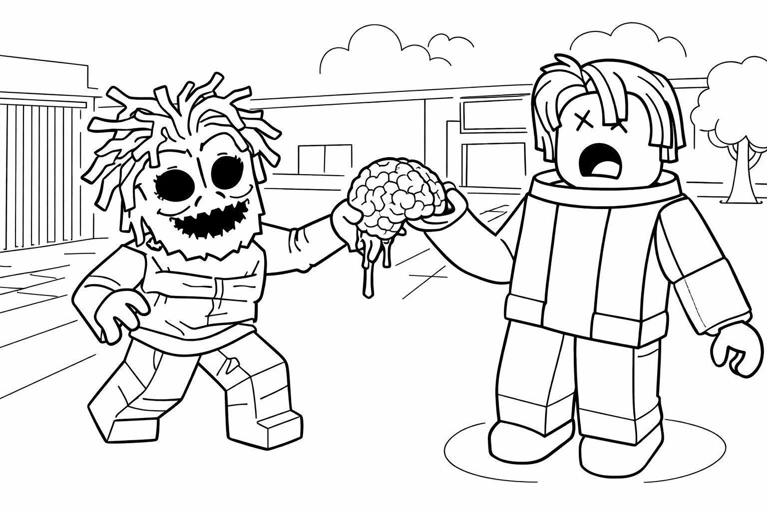 Steal a Brainrot Roblox coloring page line art