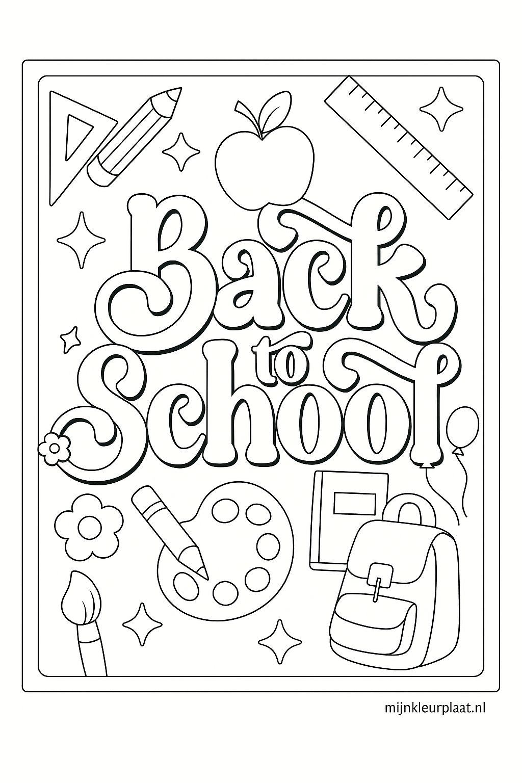 Back To School Variant 3 coloring page for children