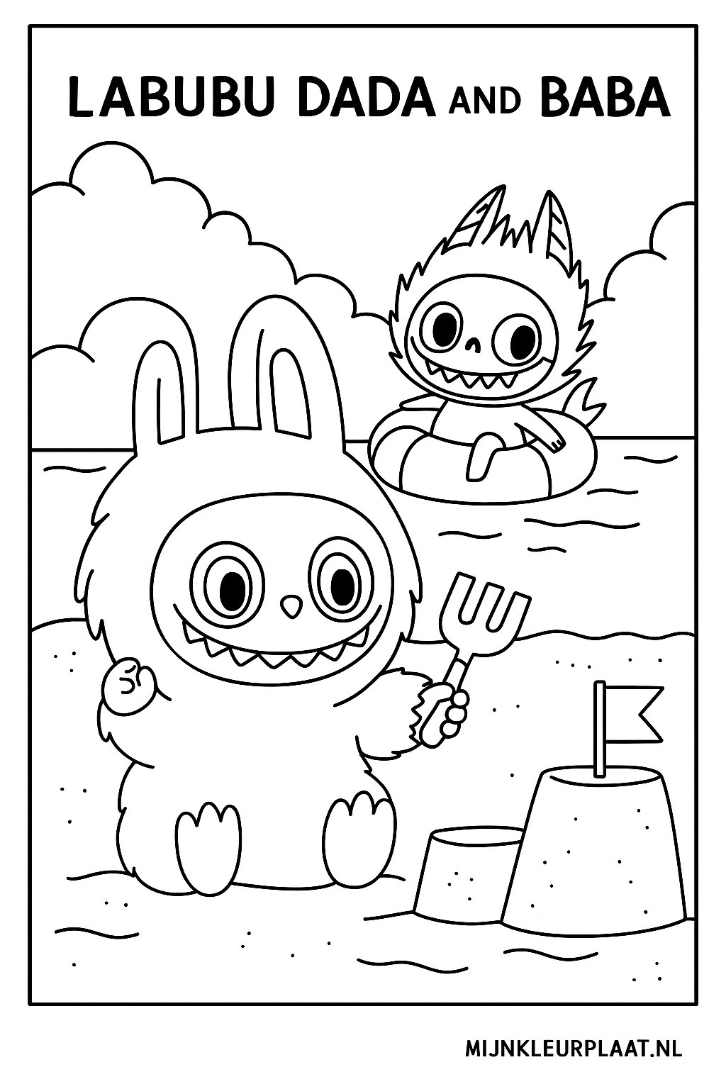 Labubu Dada And Baba Variant 1 coloring page for children