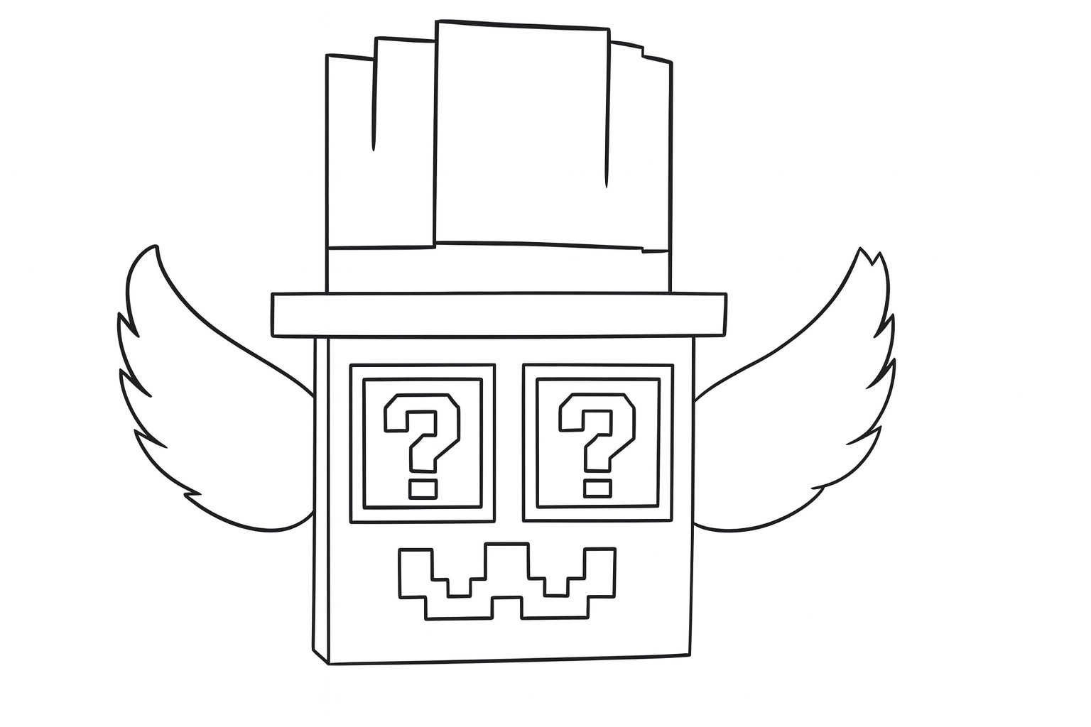 Kleurplaat van admin lucky block (steal a brainrot), variant 2