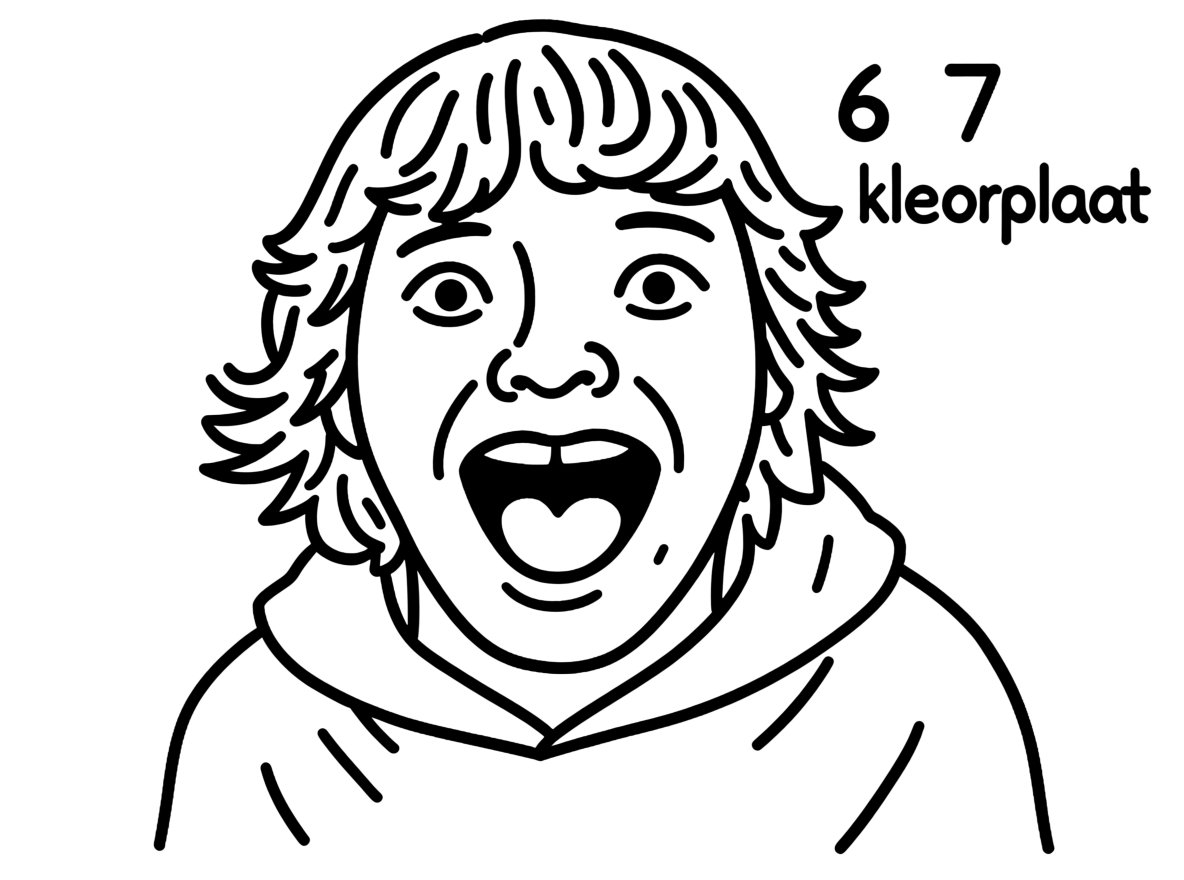 Kleurplaat van 6 7 kleurplaat, variant 1