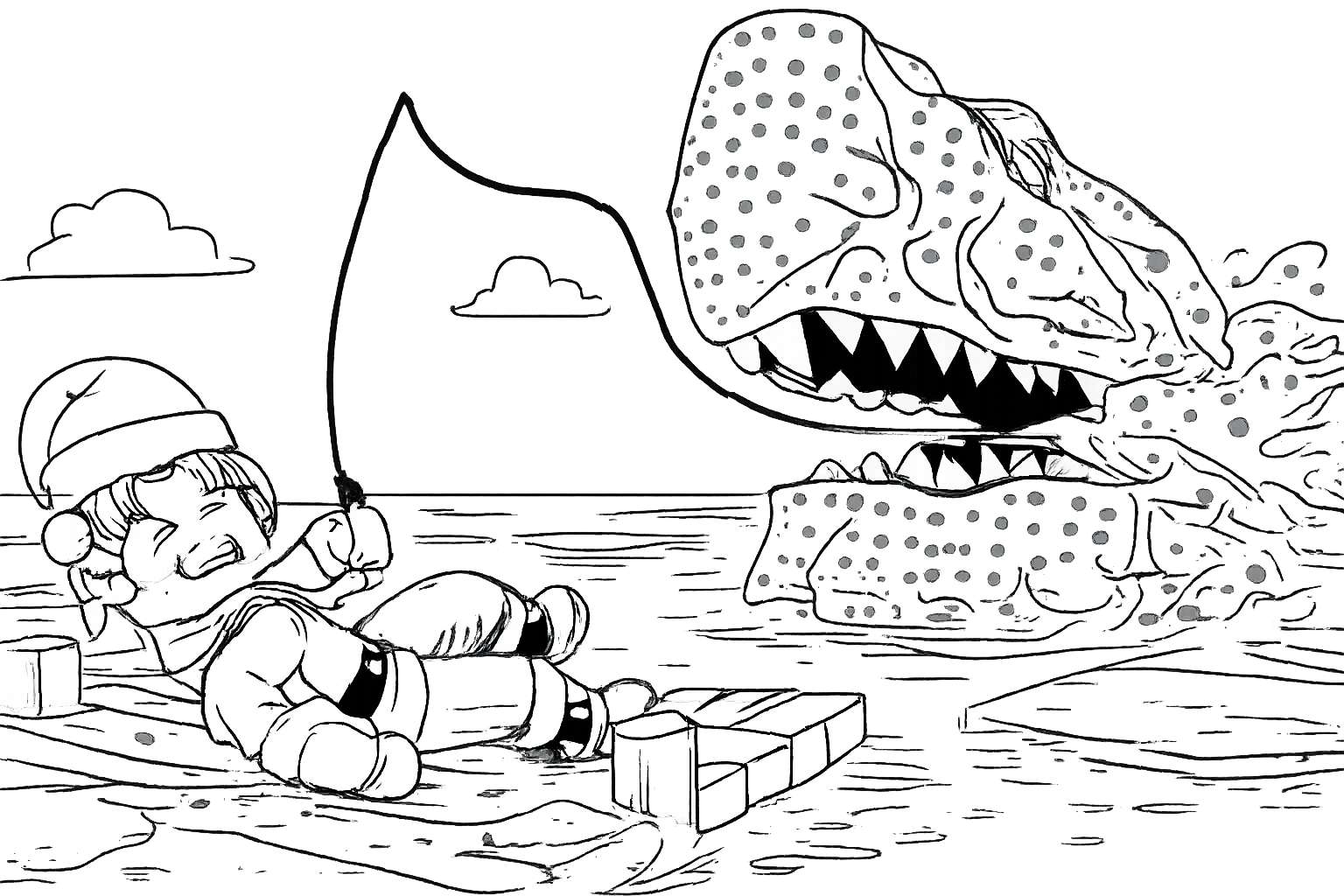 Fish It! Roblox Malvorlage Linienzeichnung