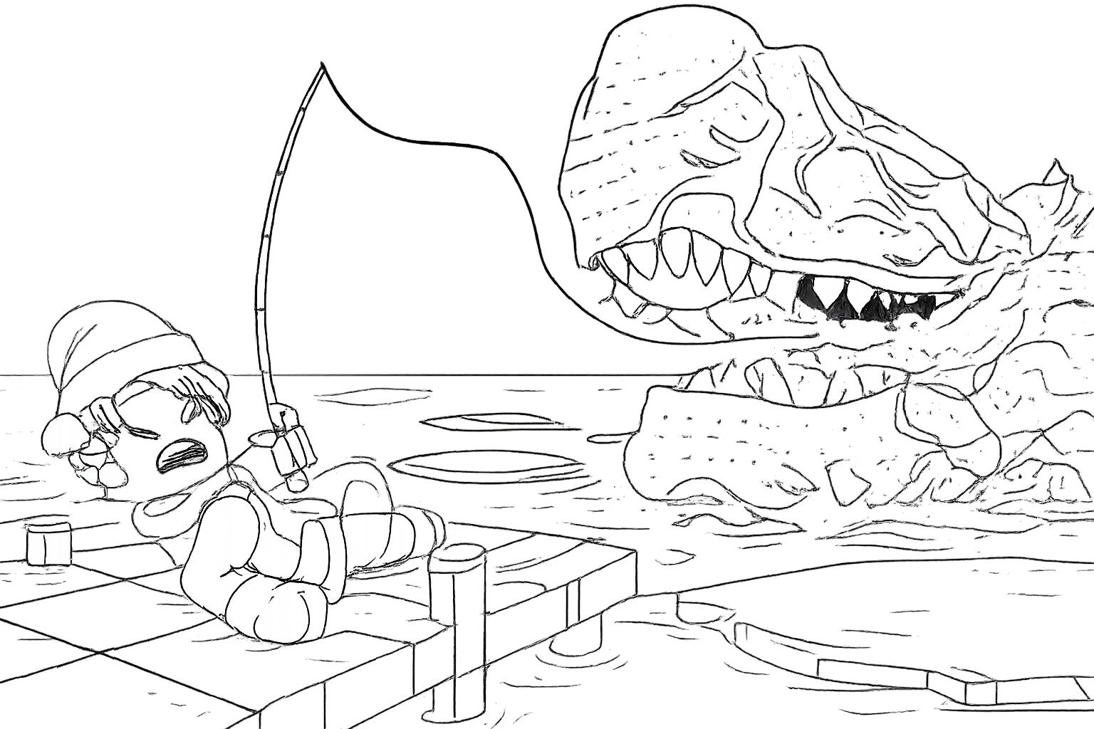 Fish It! Roblox Malvorlage Linienzeichnung