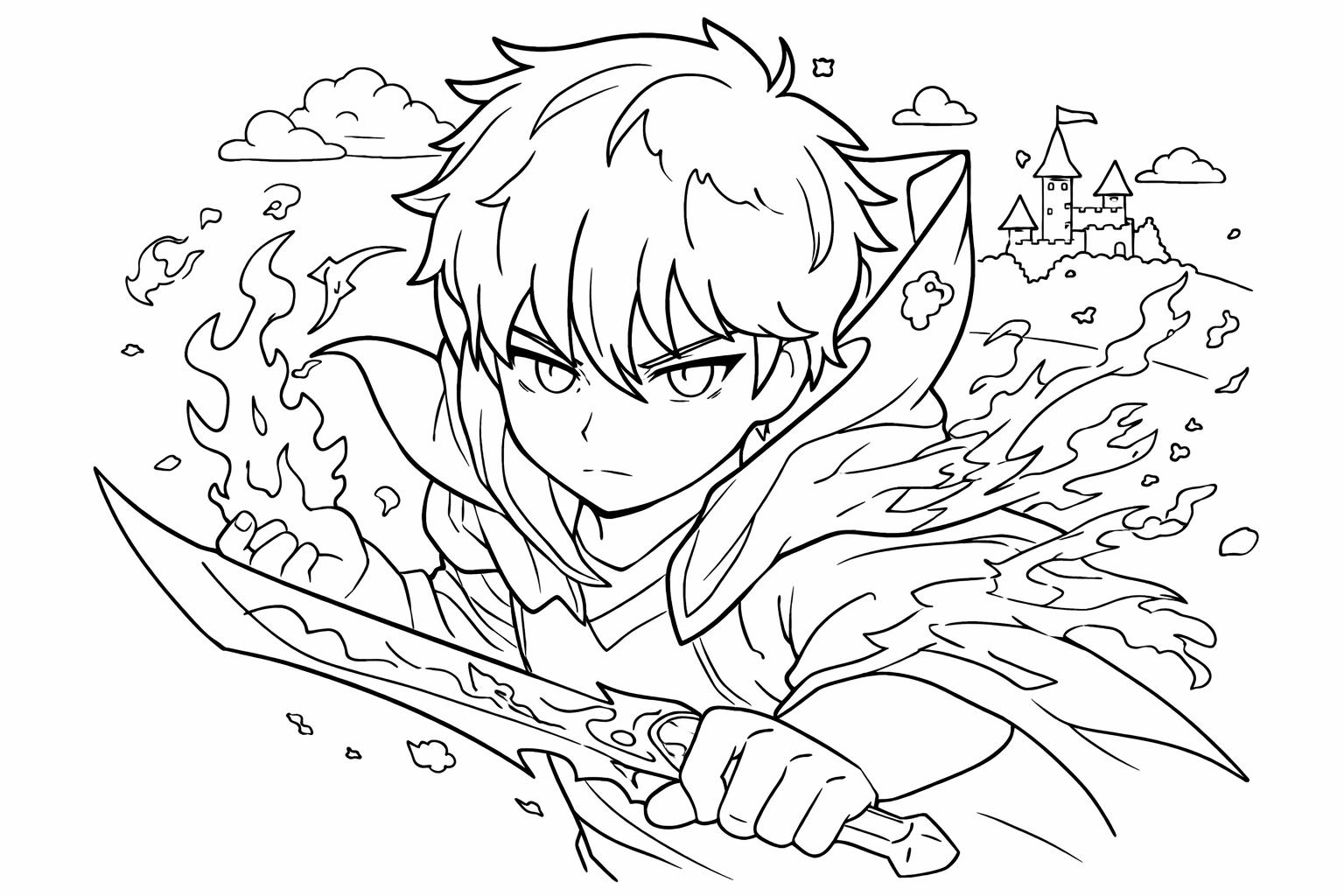 Anime Vanguards coloring page line art