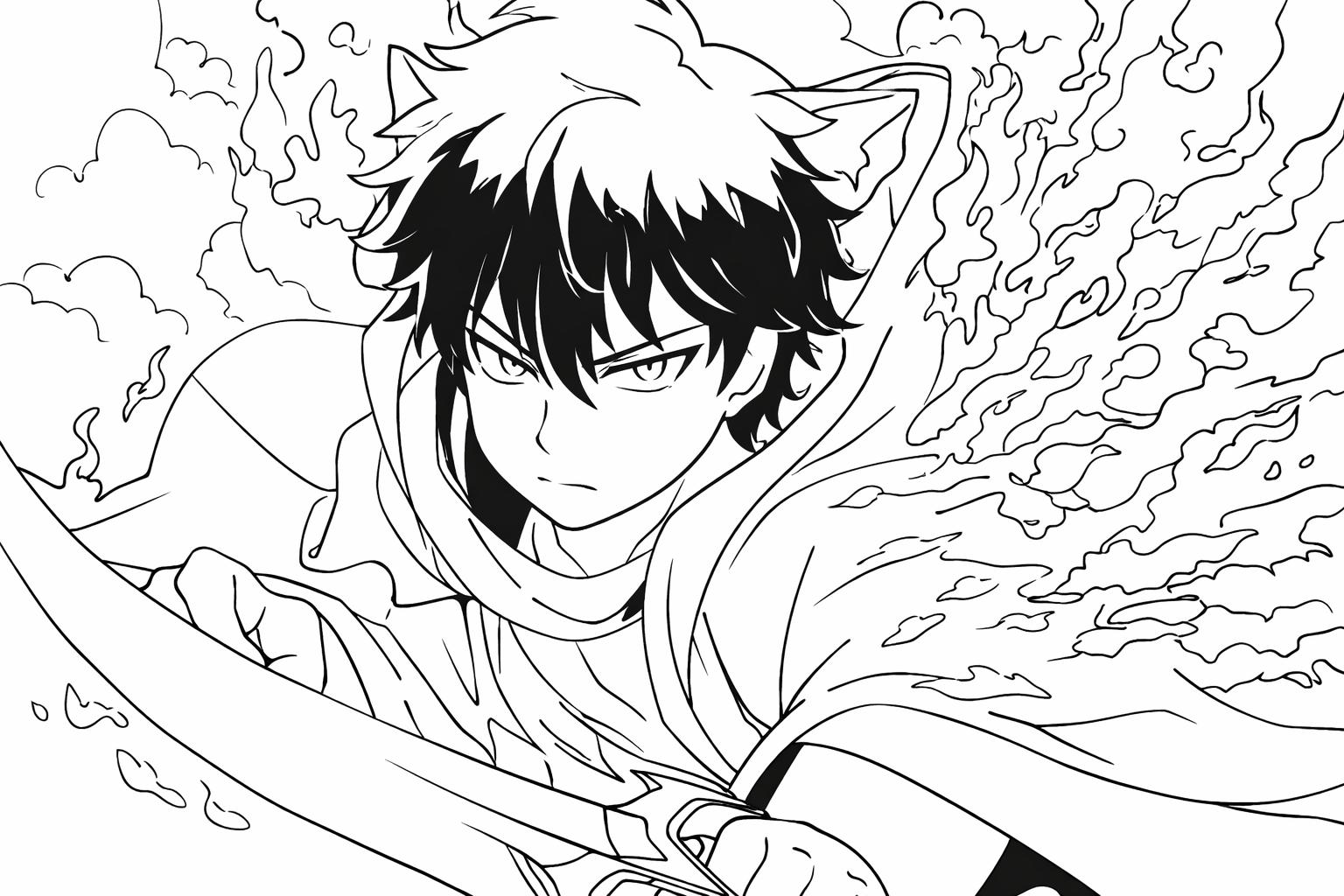 Anime Vanguards coloring page line art