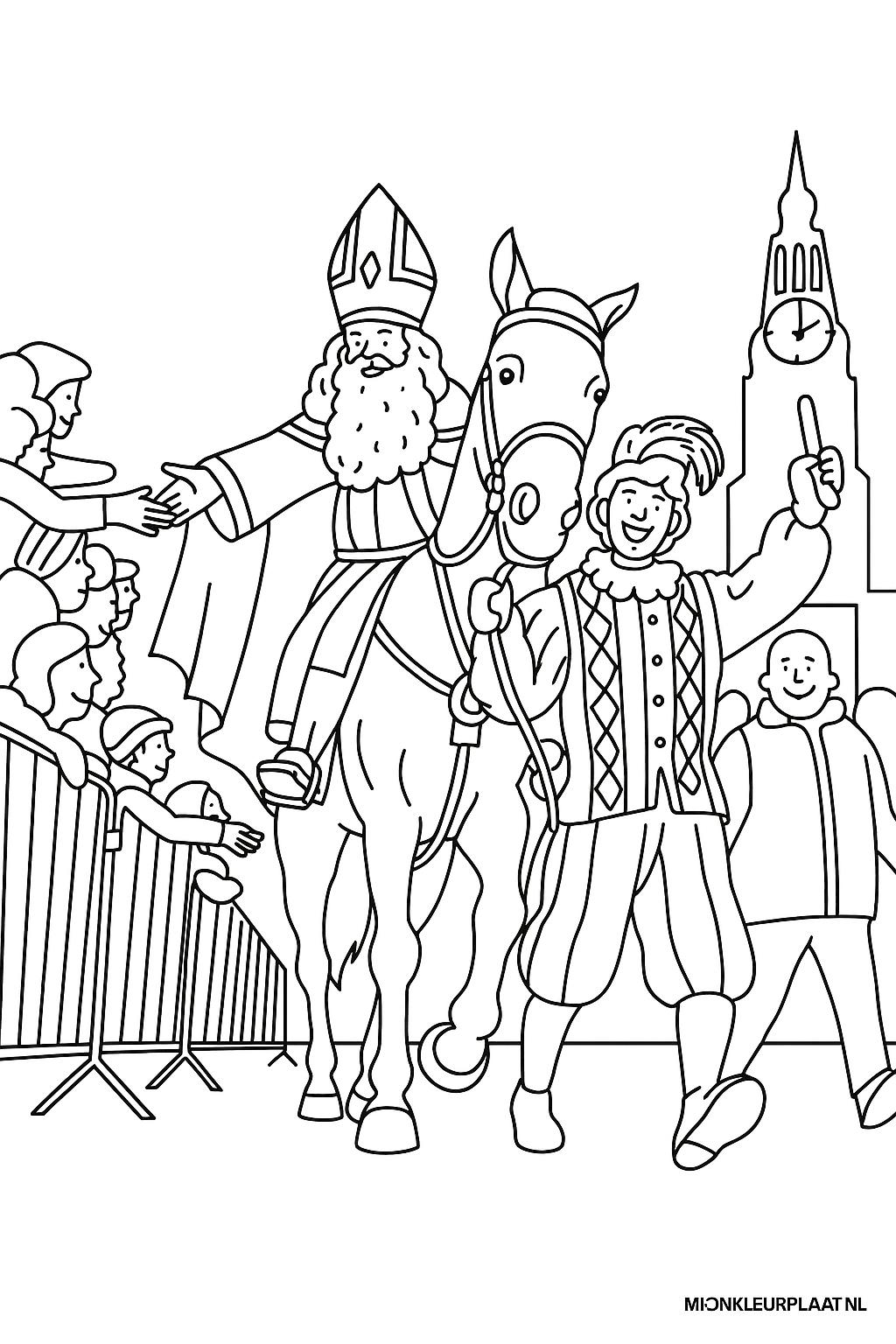 Sinterklaas Variant 1 coloring page for children
