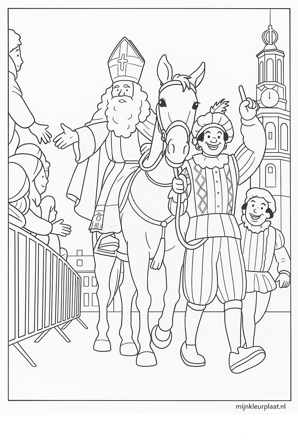 Sinterklaas Variant 2 coloring page for children