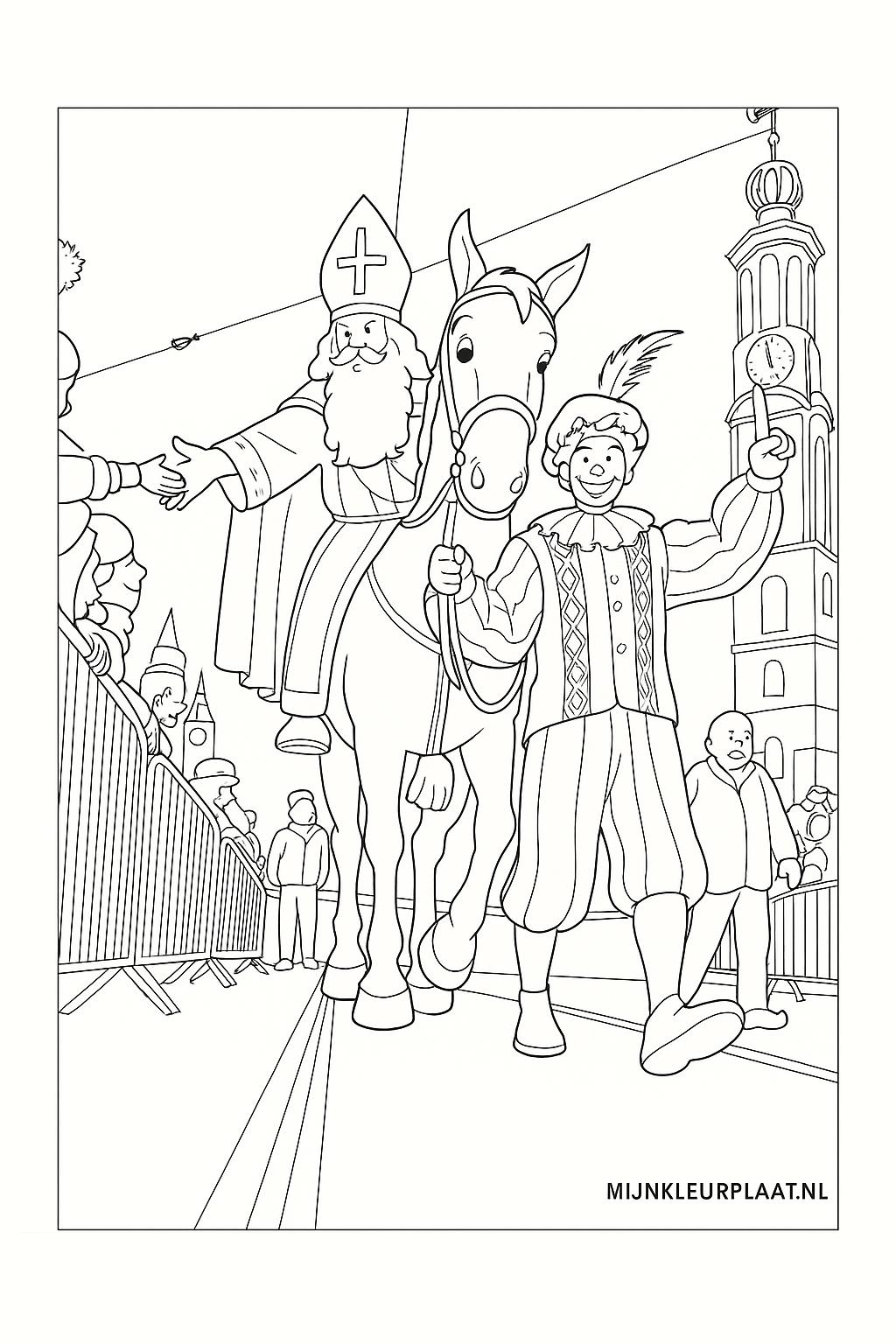 Sinterklaas Variant 3 coloring page for children