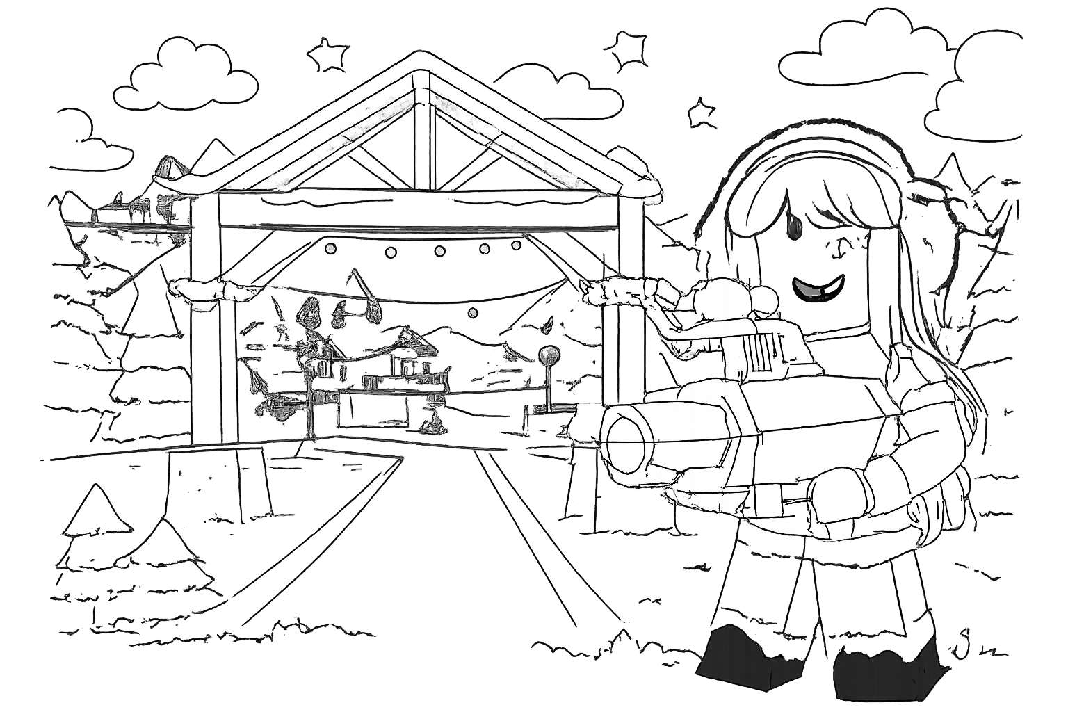 Brookhaven coloring page line art
