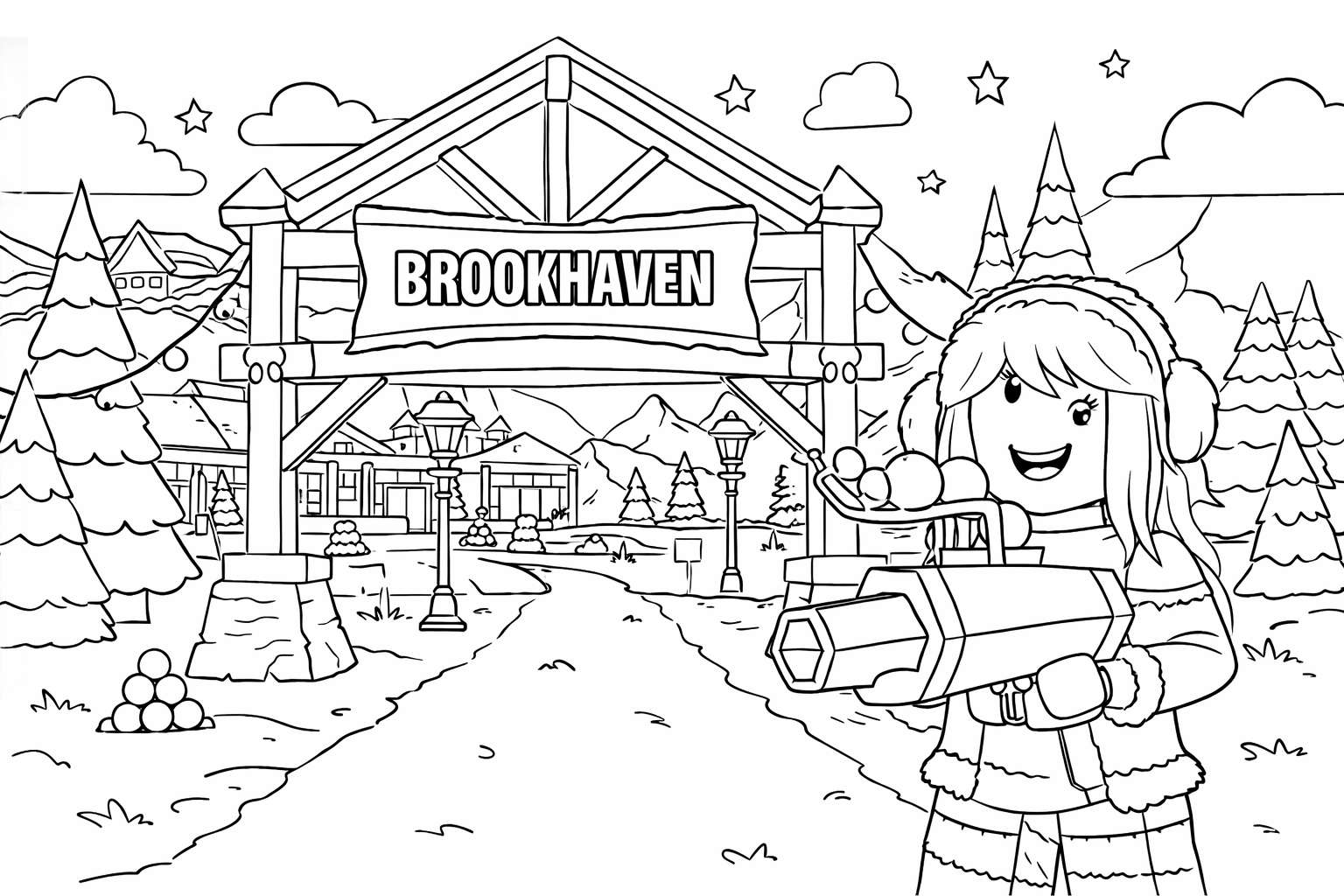 Brookhaven coloring page line art