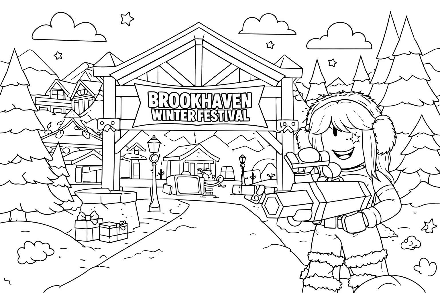 Brookhaven coloring page line art
