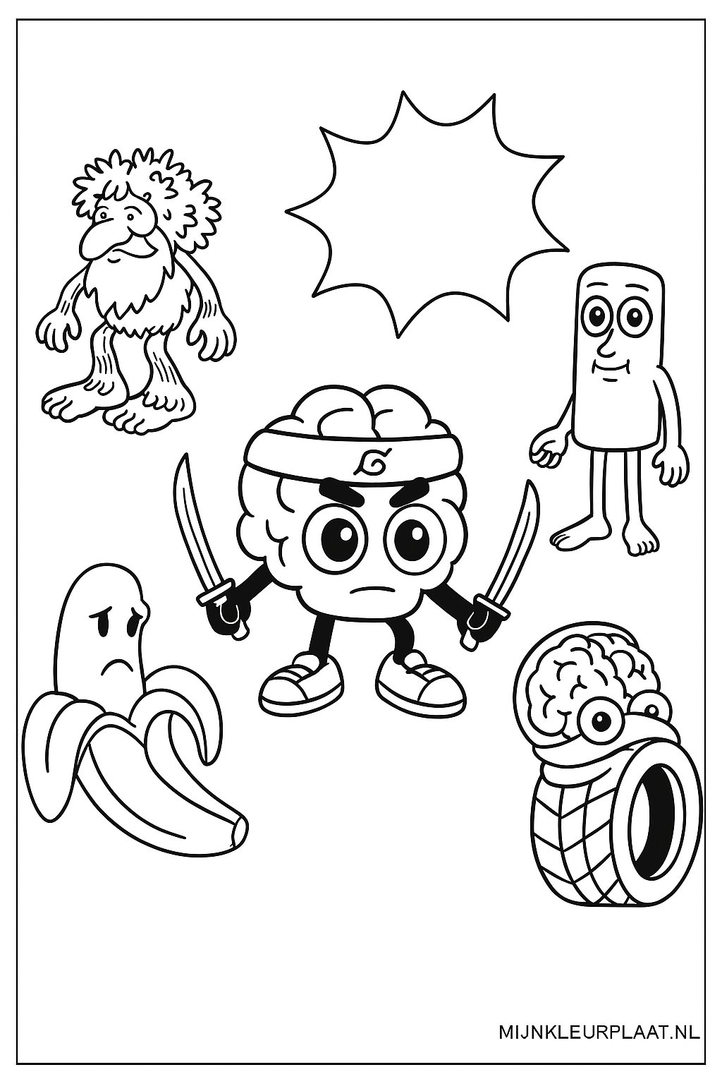 Brainrot Variant 3 coloring page for children