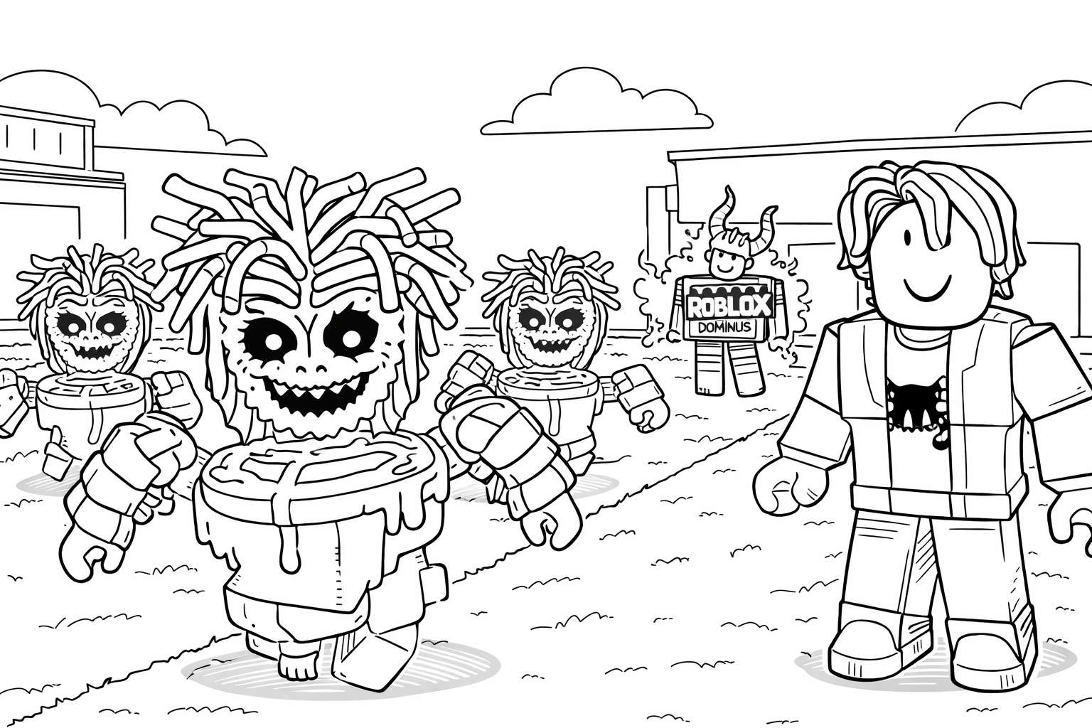 Steal a Brainrot Roblox coloring page line art