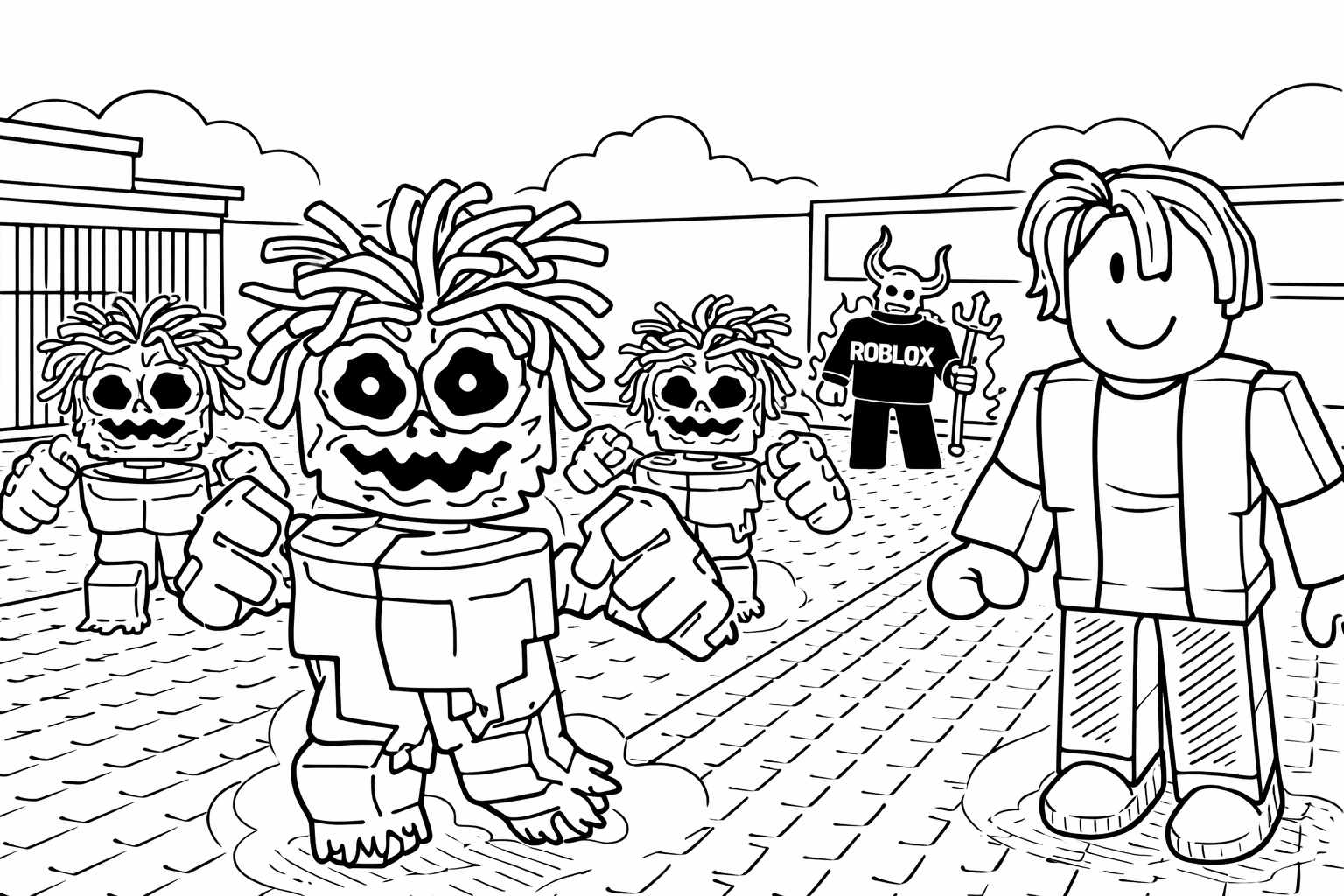 Steal a Brainrot Roblox coloring page line art