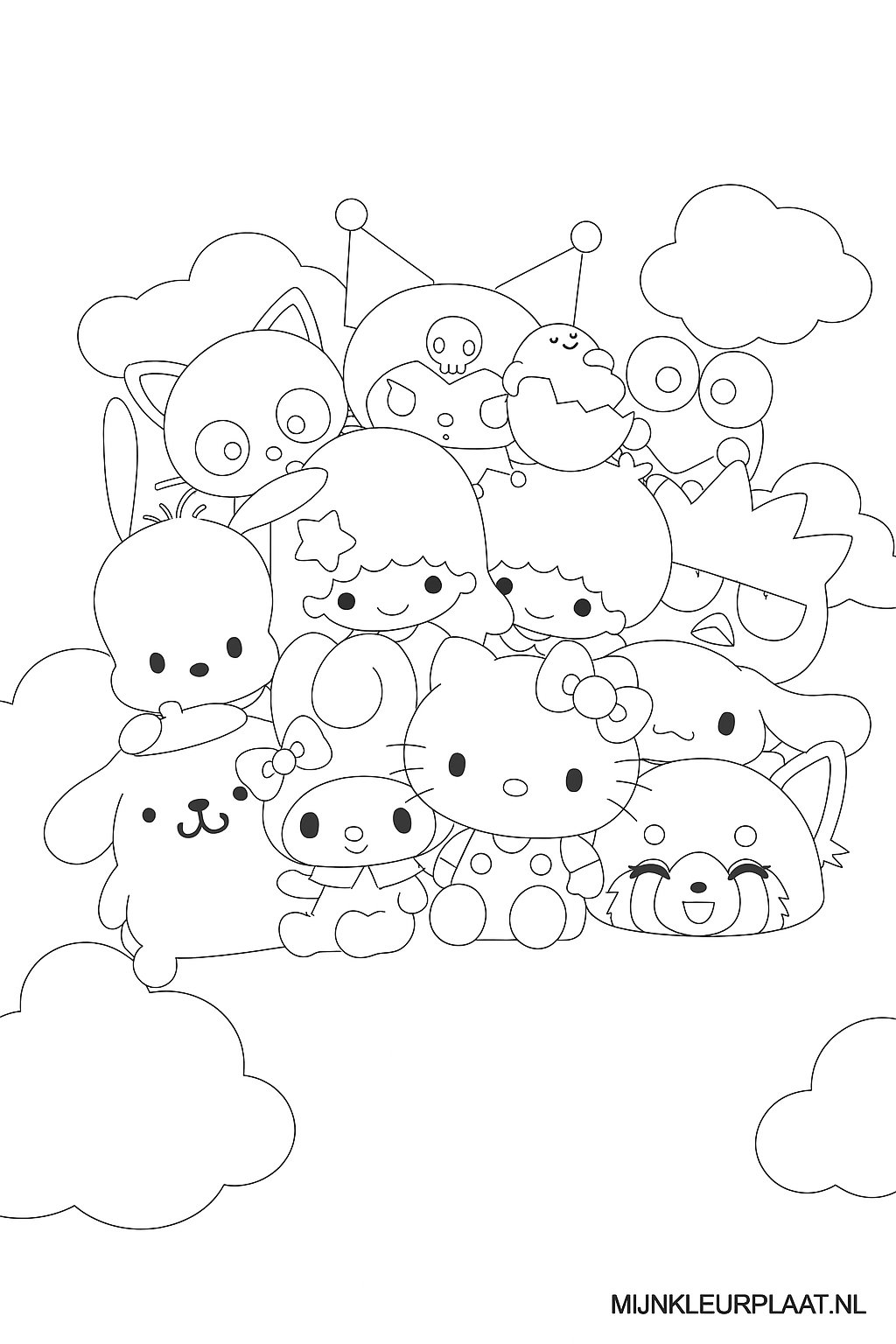 Feuille de coloriage gratuite Sanrio - Variante 1 Feuille de coloriage pour enfants