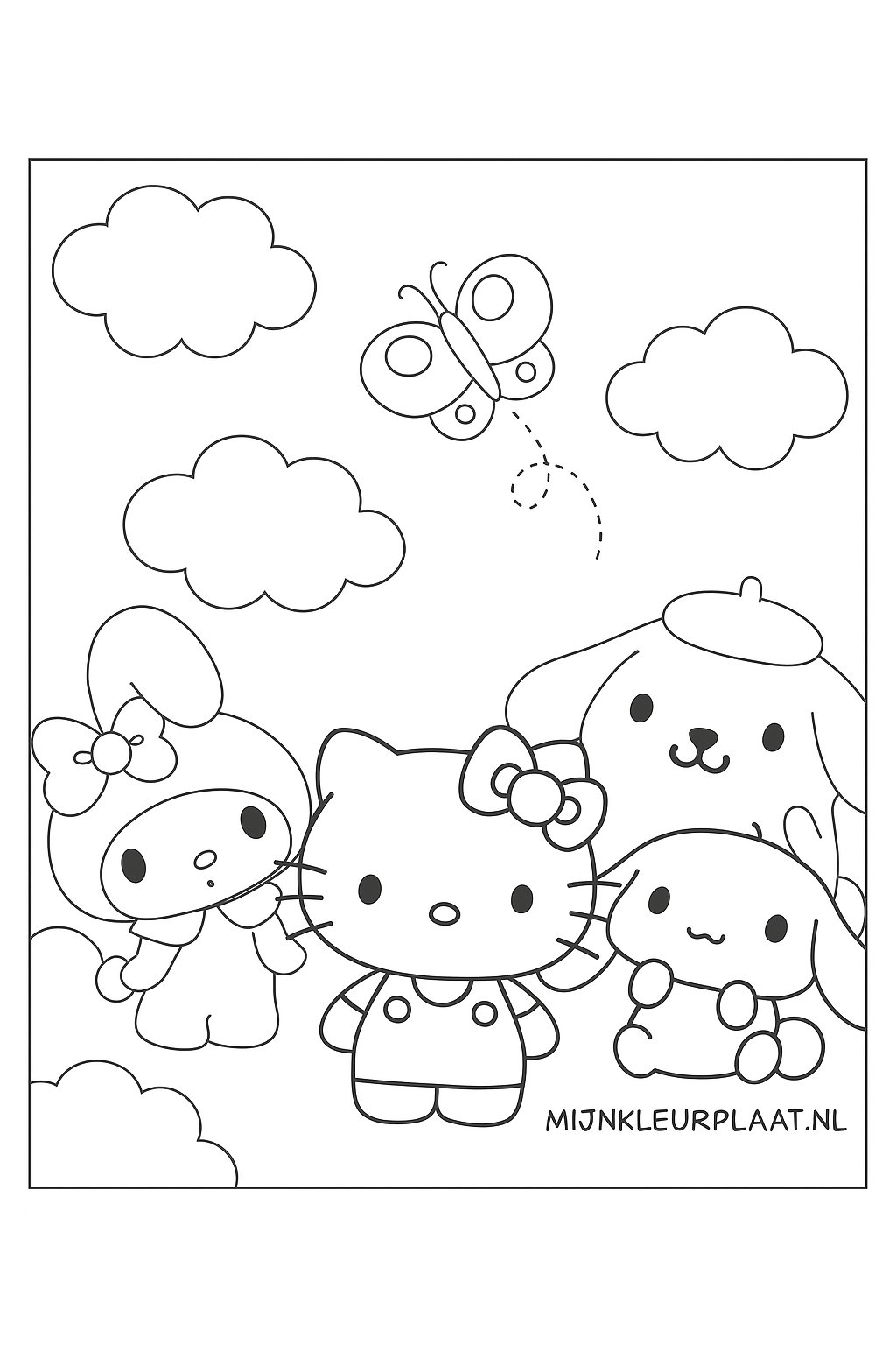 Feuille de coloriage Sanrio gratuite - Variante 3 Feuille de coloriage pour enfants