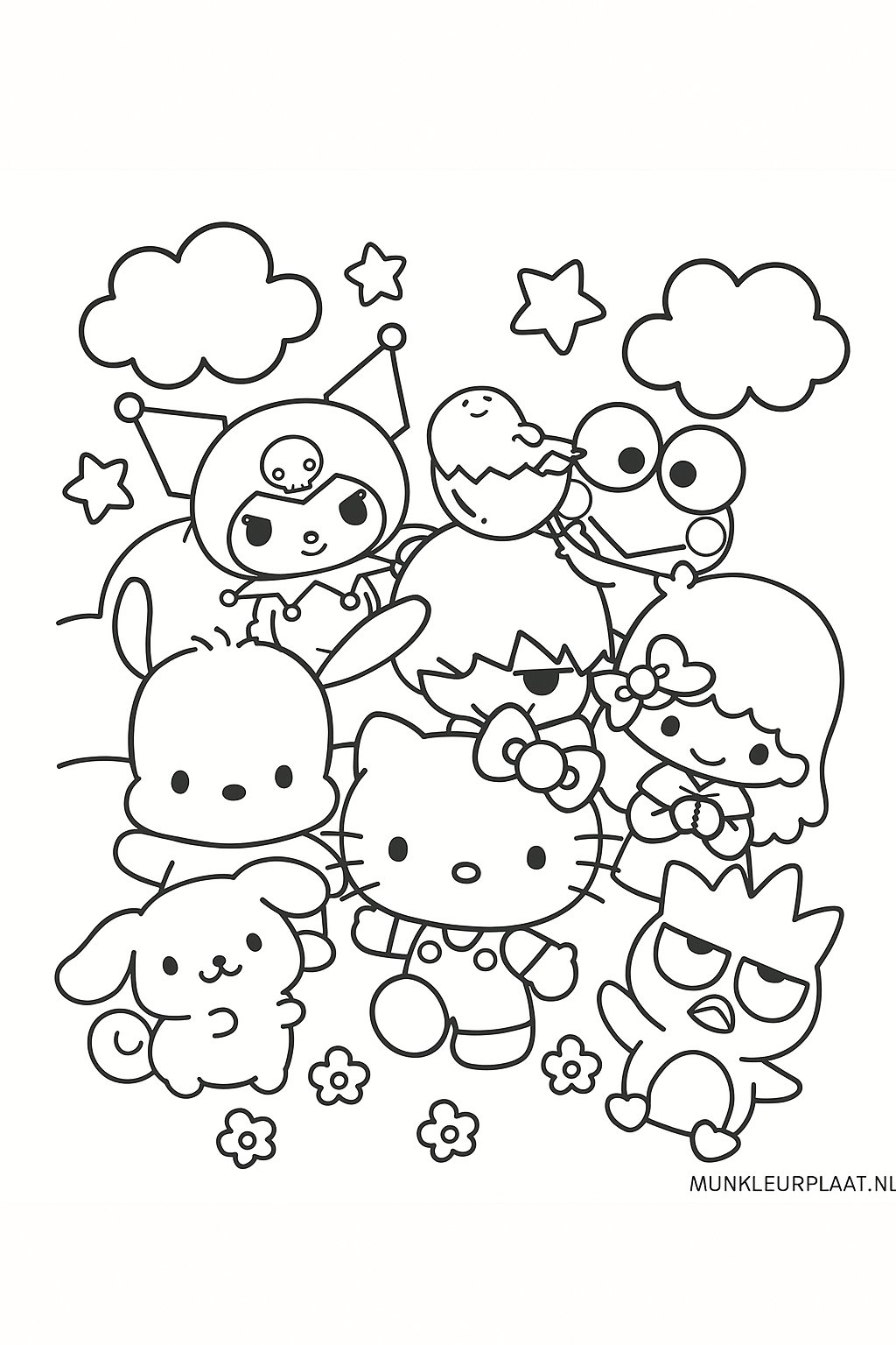 Feuille de coloriage Sanrio gratuite - Variante 4 Feuille de coloriage pour enfants