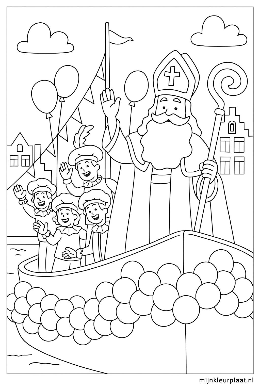 Sinterklaas Variant 2 coloring page for children