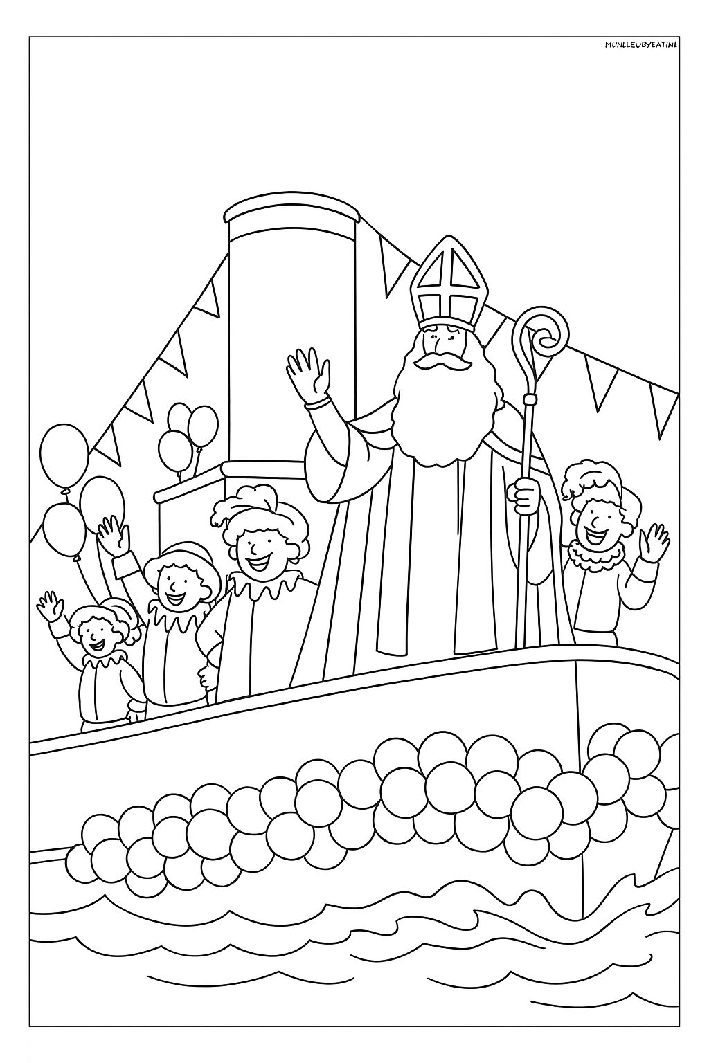 Sinterklaas Variant 4 coloring page for children