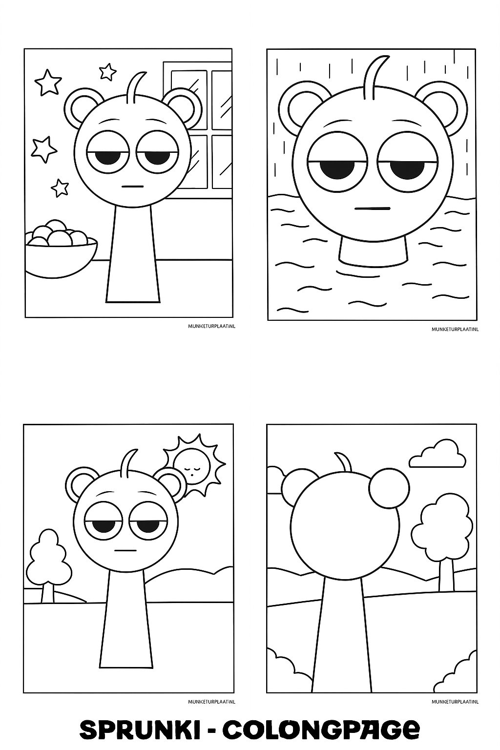 Sprunki Variant 1 coloring page for children
