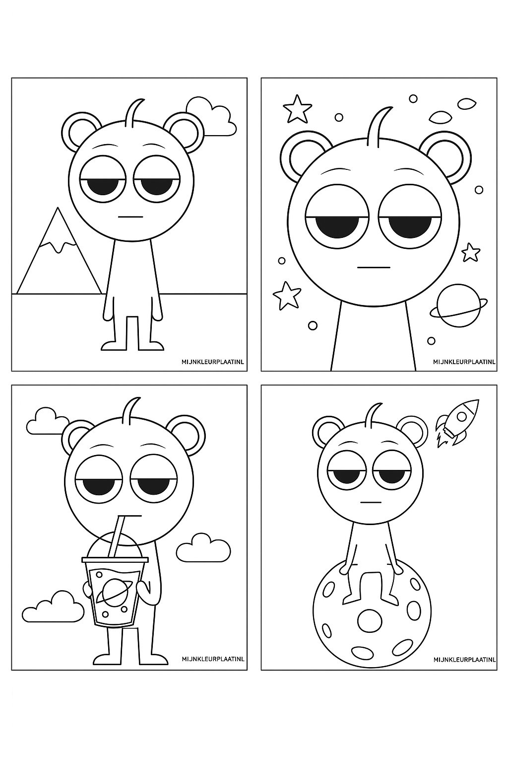 Sprunki Variant 2 coloring page for children
