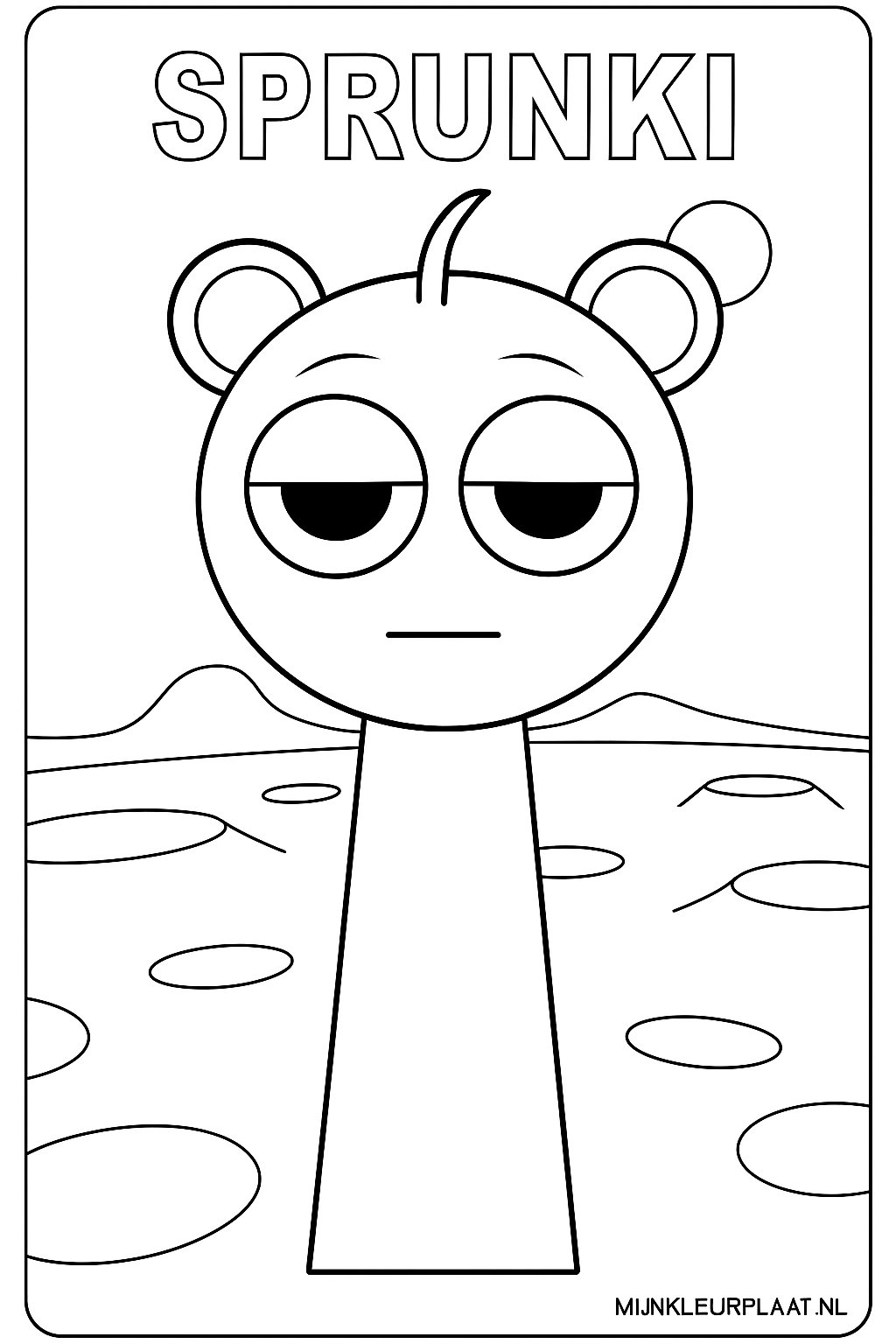 Sprunki Variant 3 coloring page for children