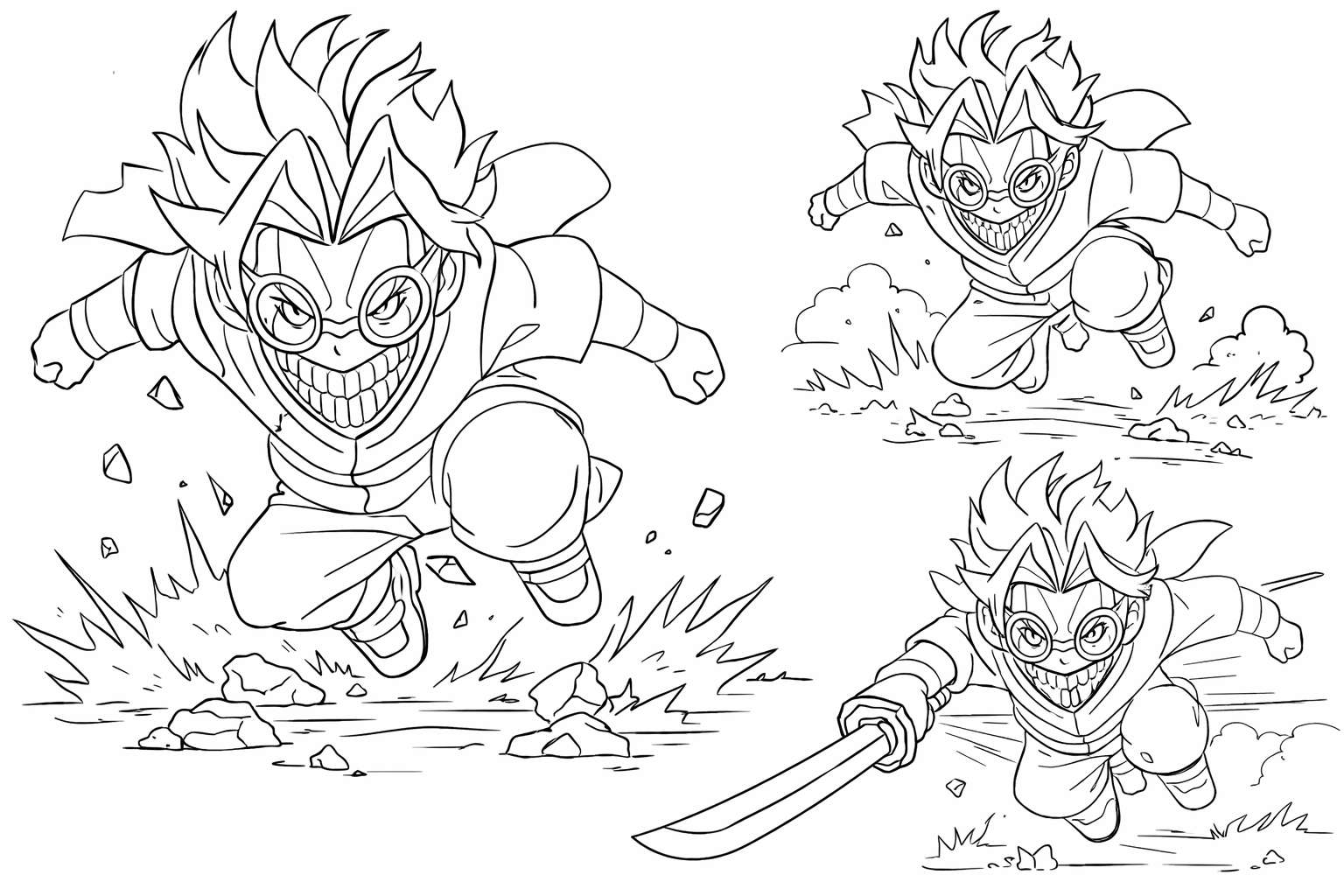 Dibujo para colorear Anime Vanguards line art