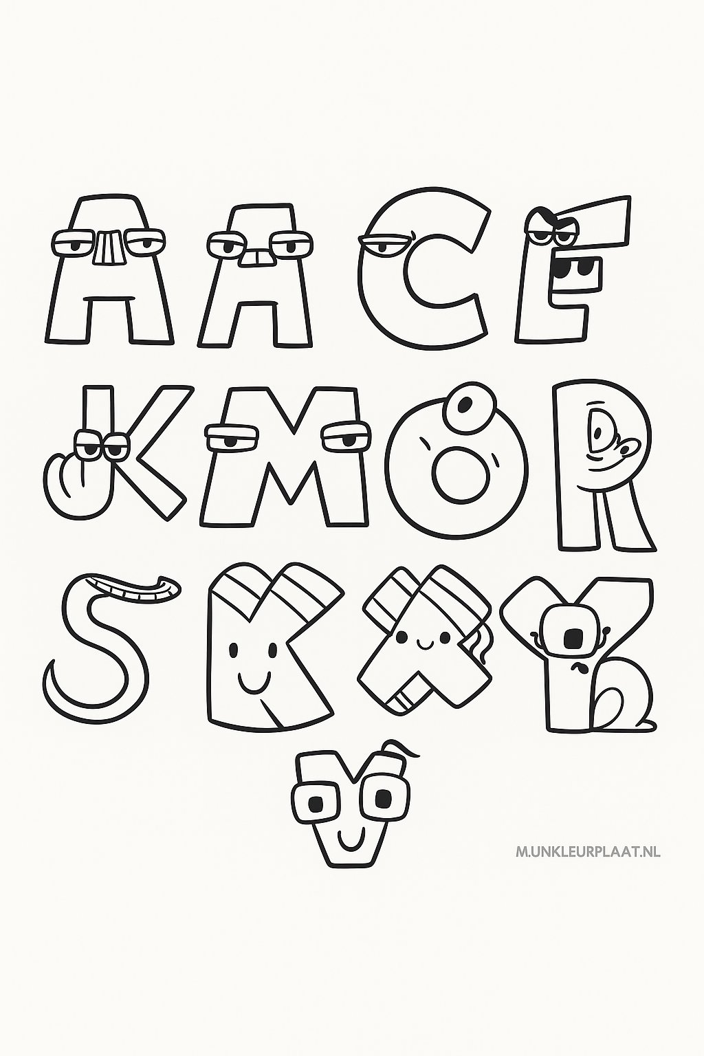 Alphabet Lore Variant 2 coloring page for children