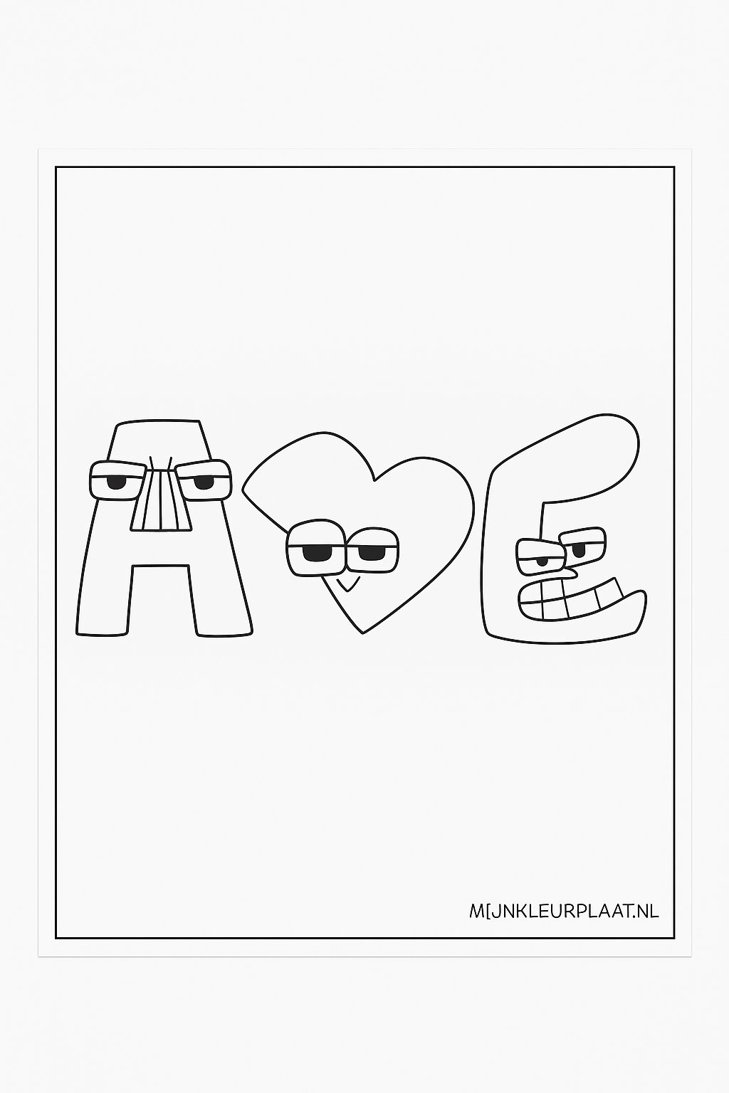 Alphabet Lore Variant 3 coloring page for children