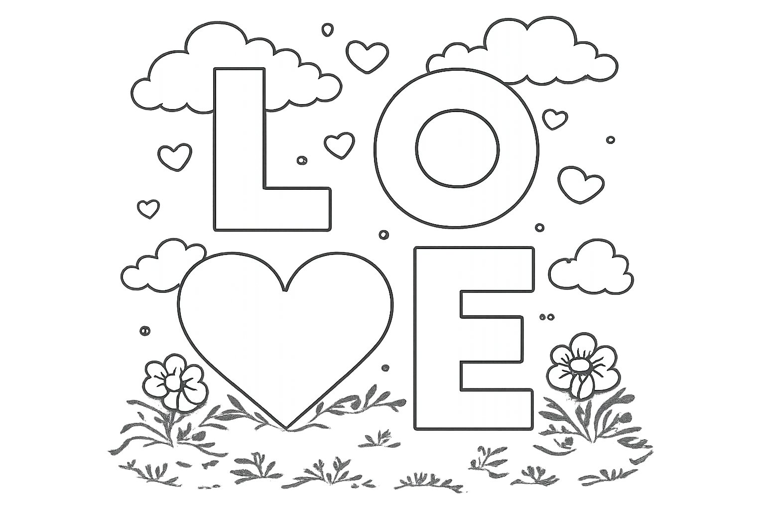 Coloriage Valentijnsdag dessin au trait