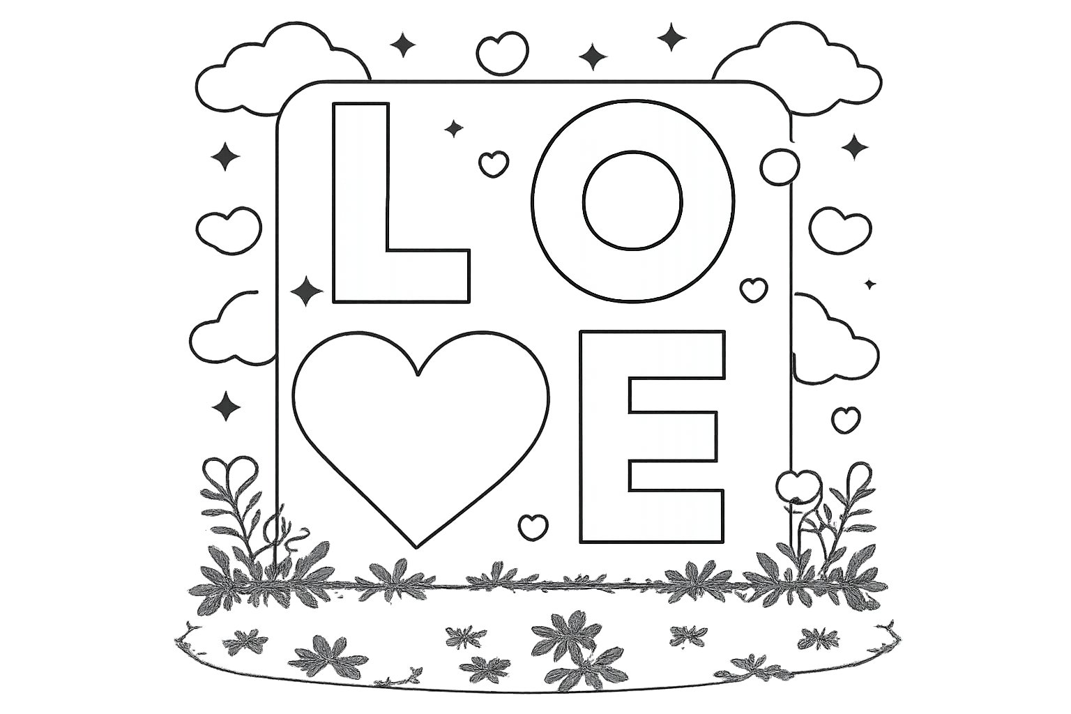 Coloriage Valentijnsdag dessin au trait