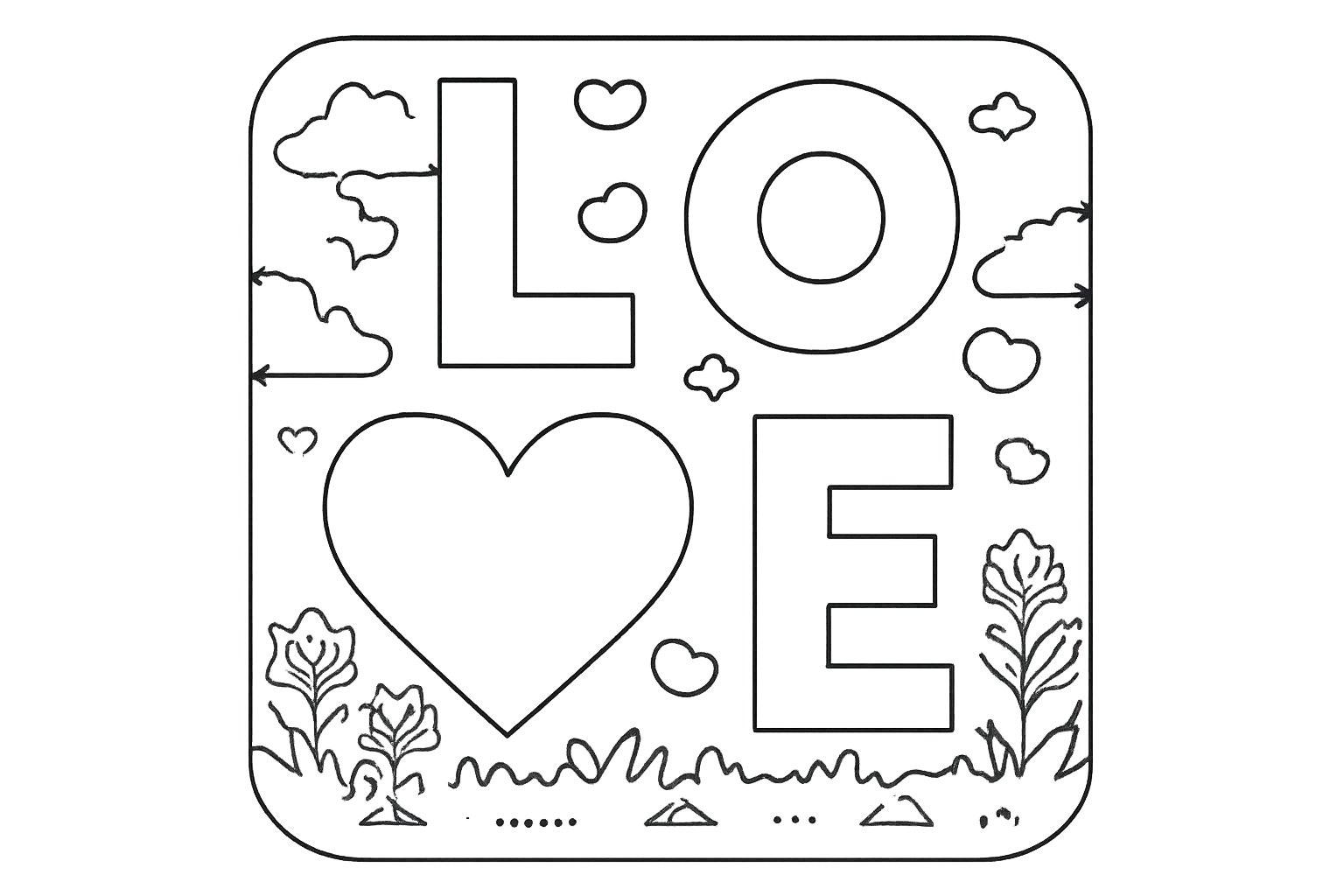 Coloriage Valentijnsdag dessin au trait