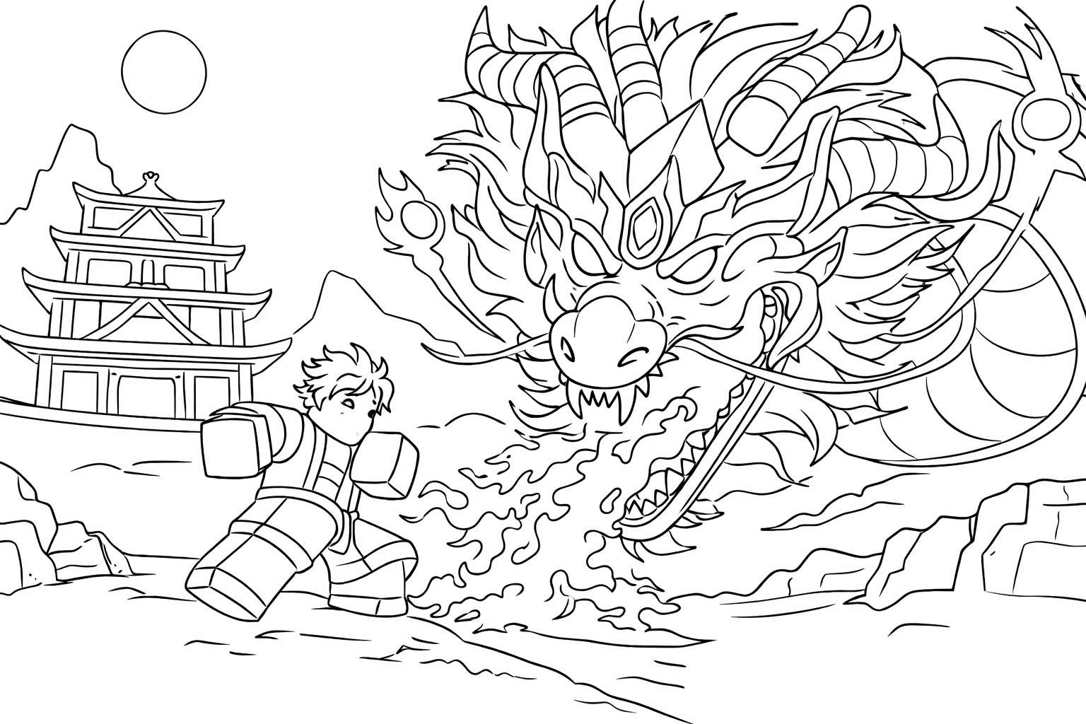 blox fruits roblox kleurplaat - zwart-wit lijntekening