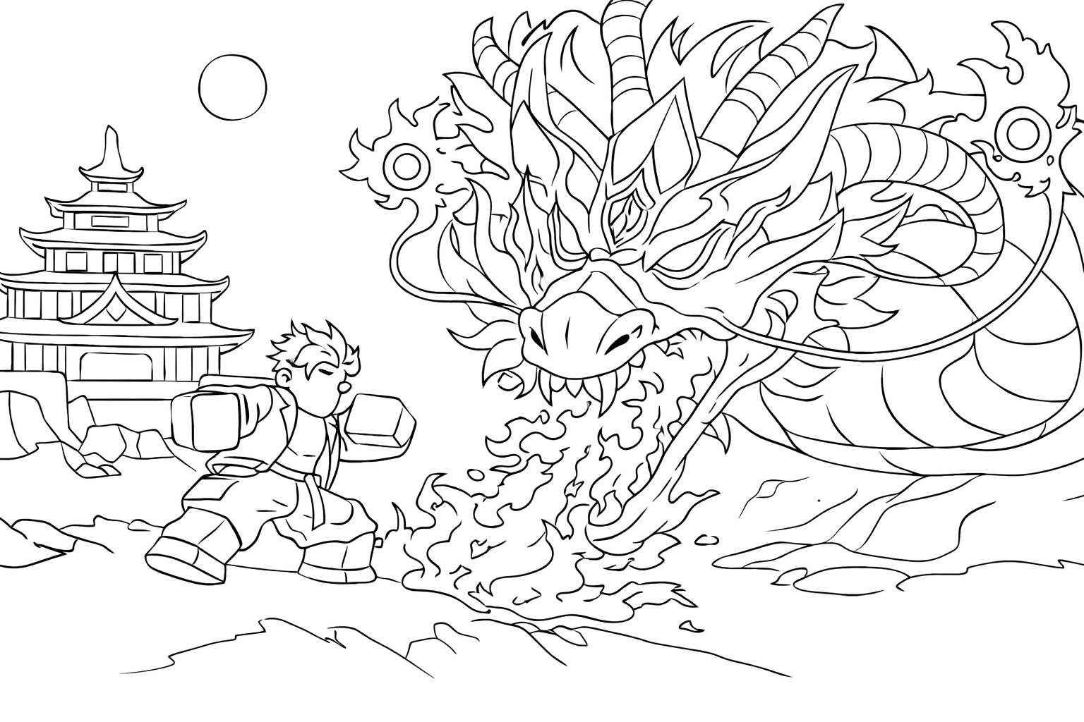 blox fruits roblox kleurplaat - zwart-wit lijntekening