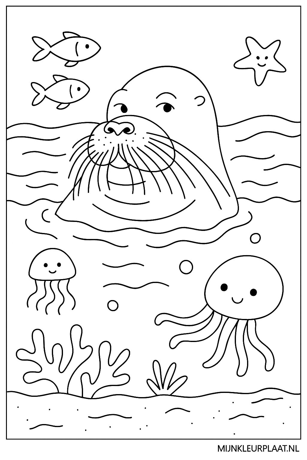 Zeedieren Variant 1 coloring page for children