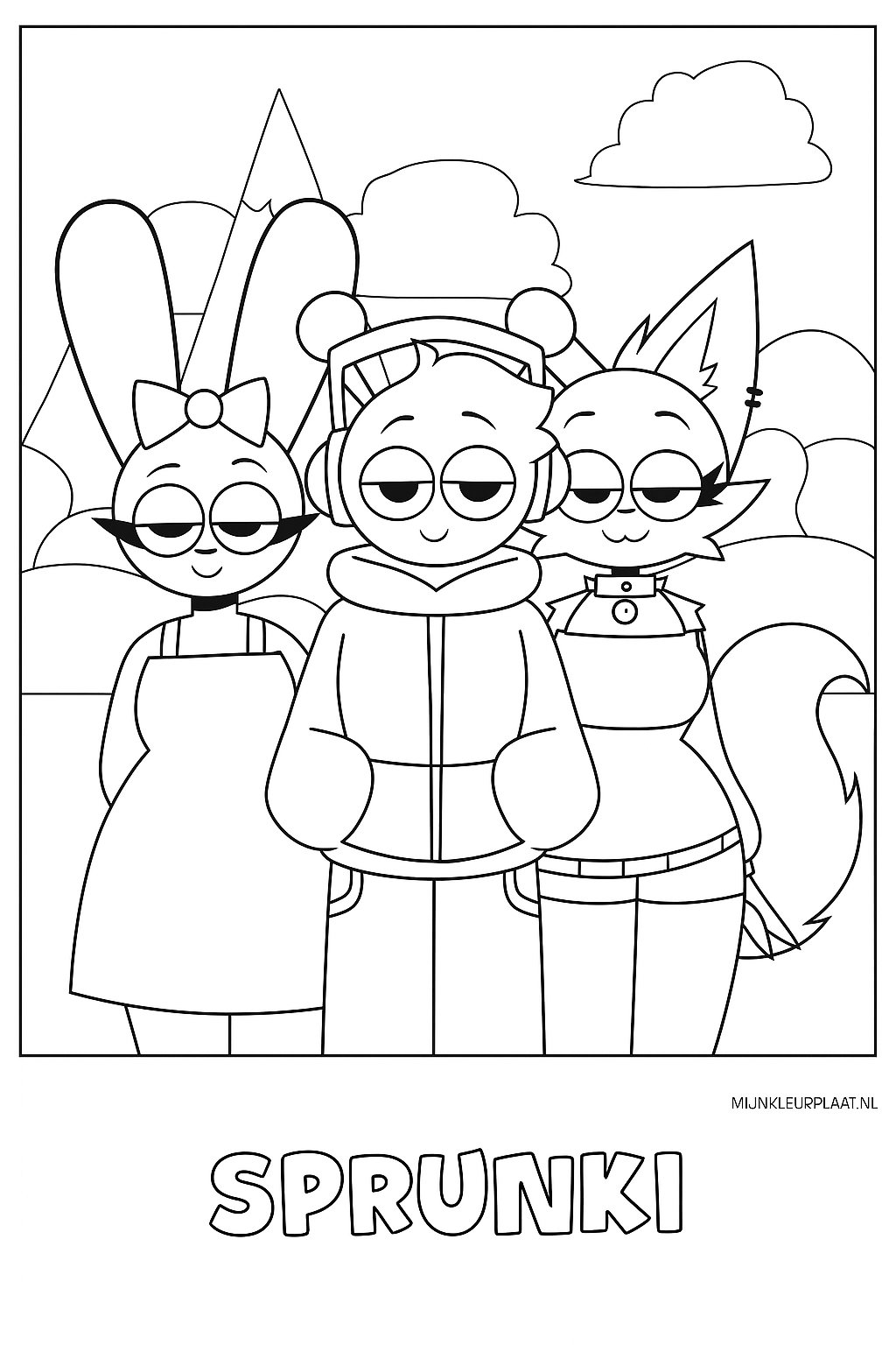 Sprunki Variant 1 coloring page for children