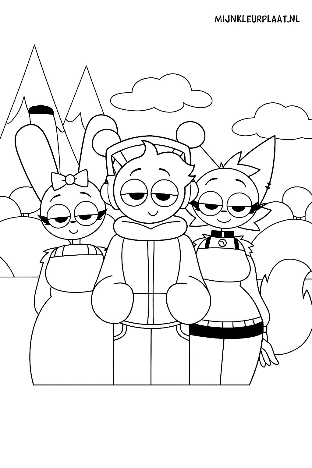 Sprunki Variant 2 coloring page for children